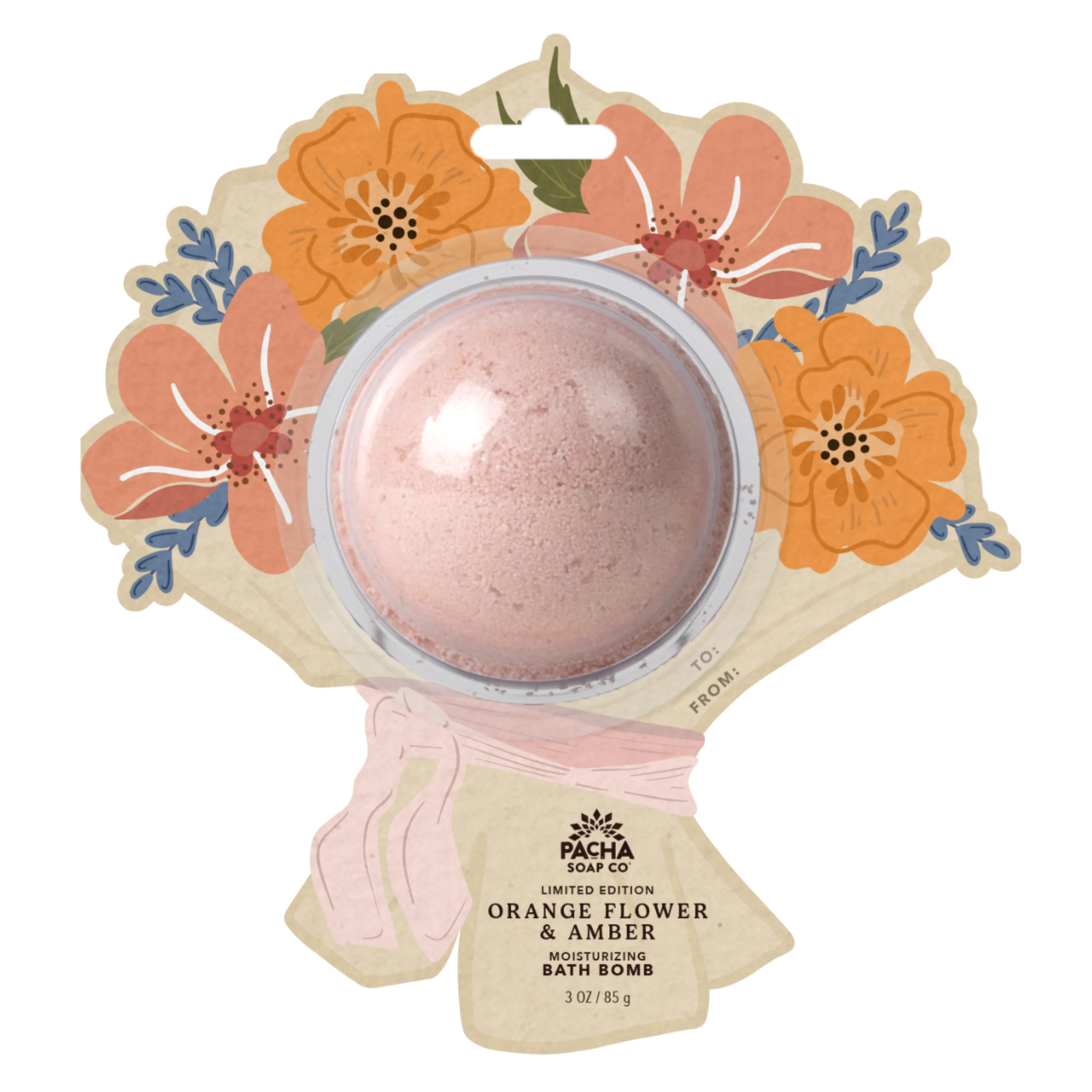 Bath Bomb Card - Orange Flower & Amber