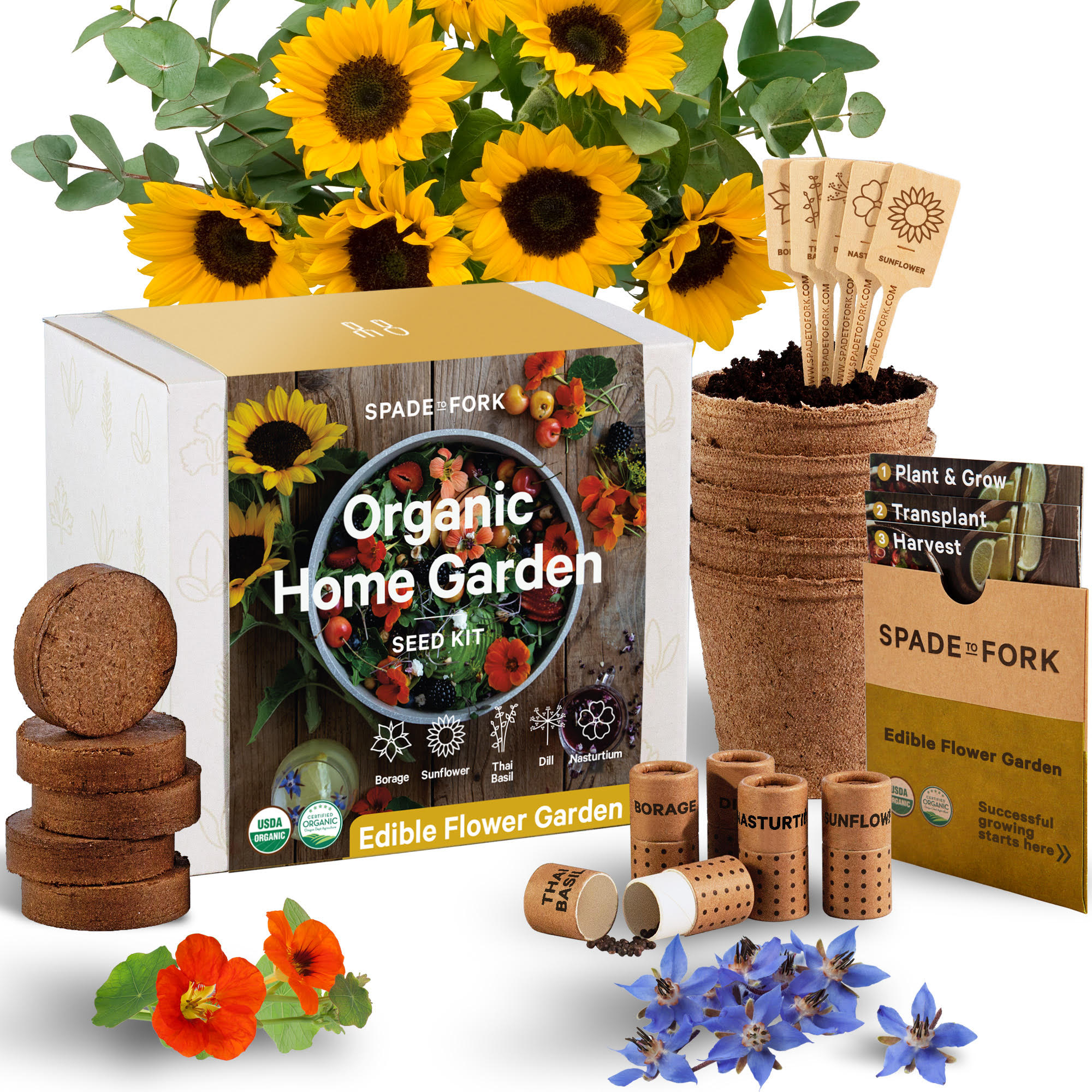Organic Edible Flower Garden Kit - Includes 100% USDA Organic Certified and Non-GMO Seeds - Image 4