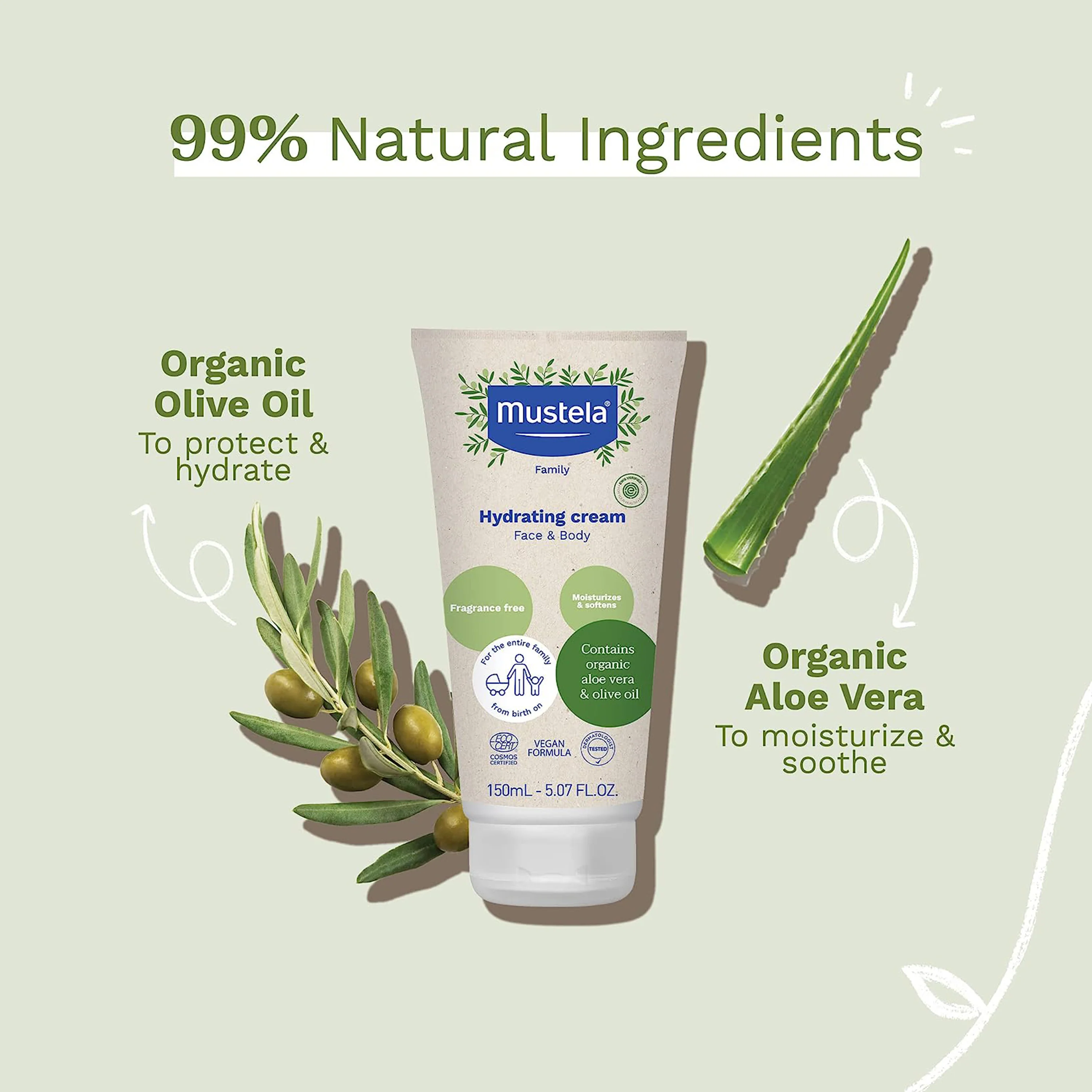 Organic Hydrating Cream with Olive Oil and Aloe - Image 4