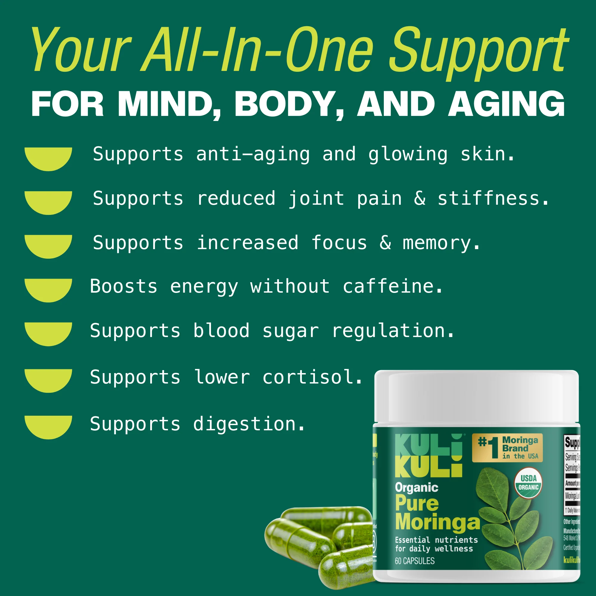 Organic Pure Moringa Capsules - Image 3
