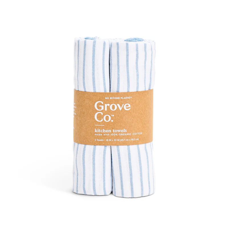 Organic Cotton Striped Kitchen Towels