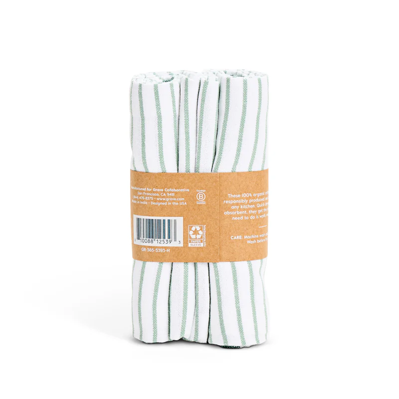 Organic Cotton Striped Kitchen Towels - Image 7