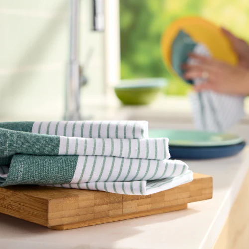Organic Cotton Striped Kitchen Towels - Image 9