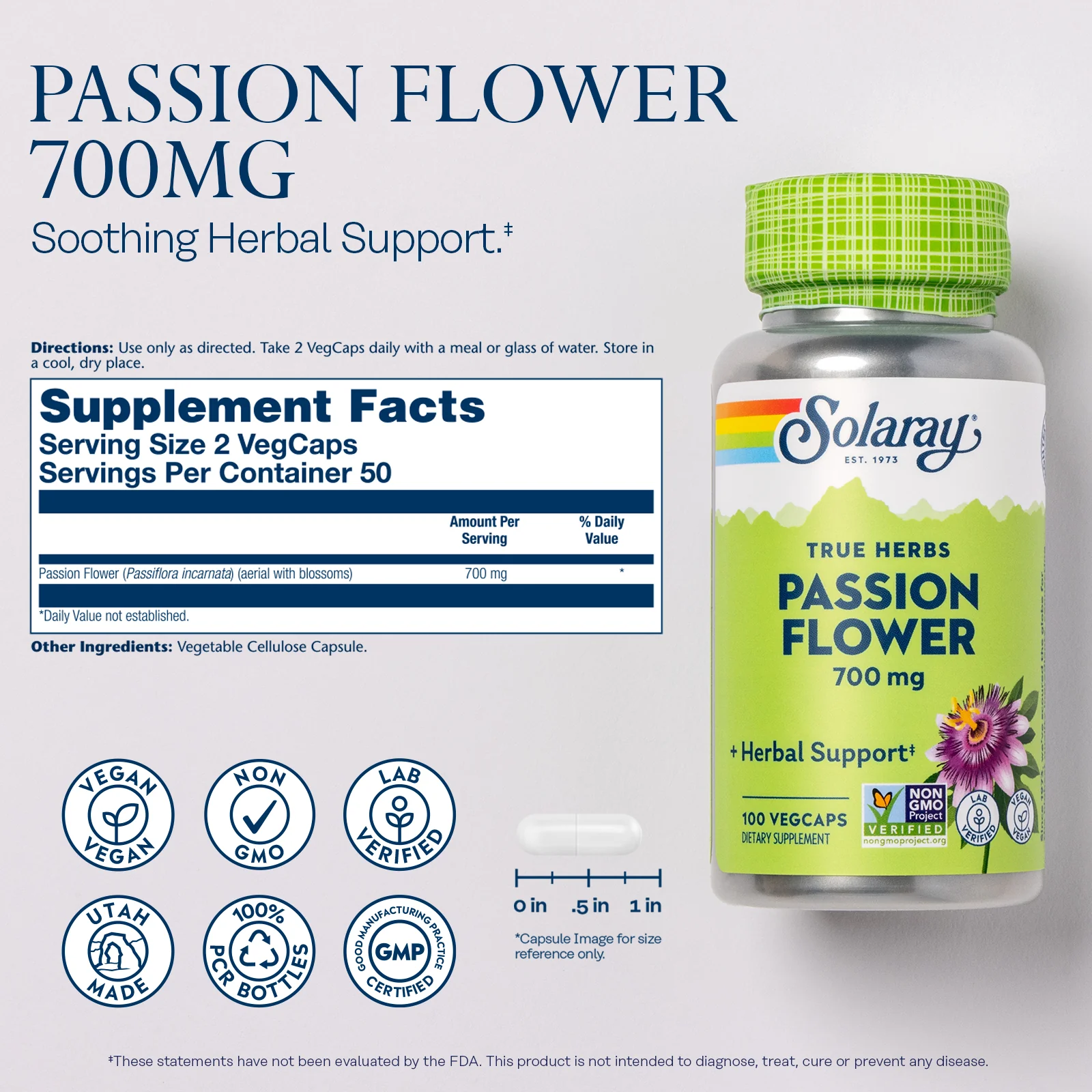 Passion Flower, 700 mg - Image 3
