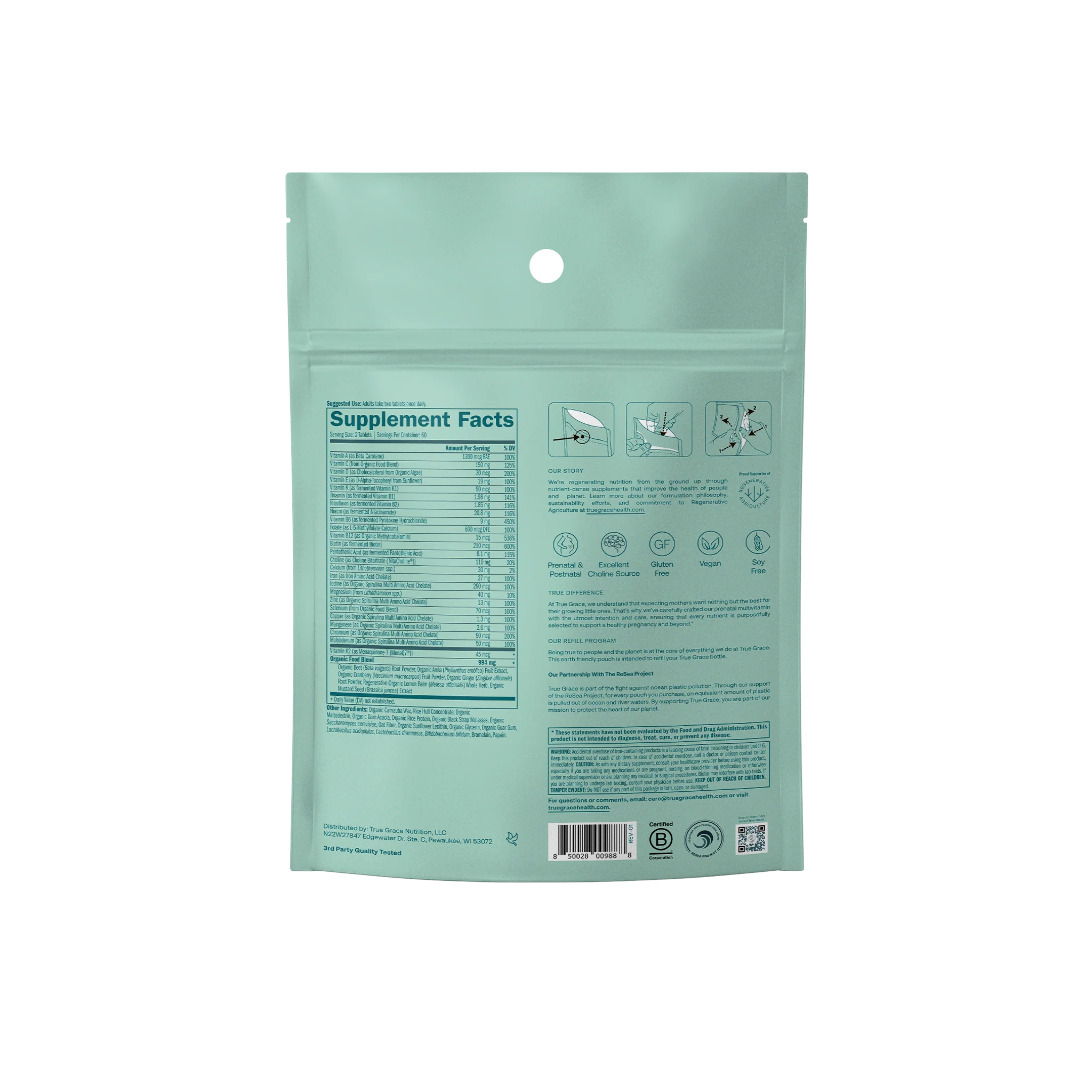 Prenatal Multivitamin Tablets - Refill Pouch - Image 2