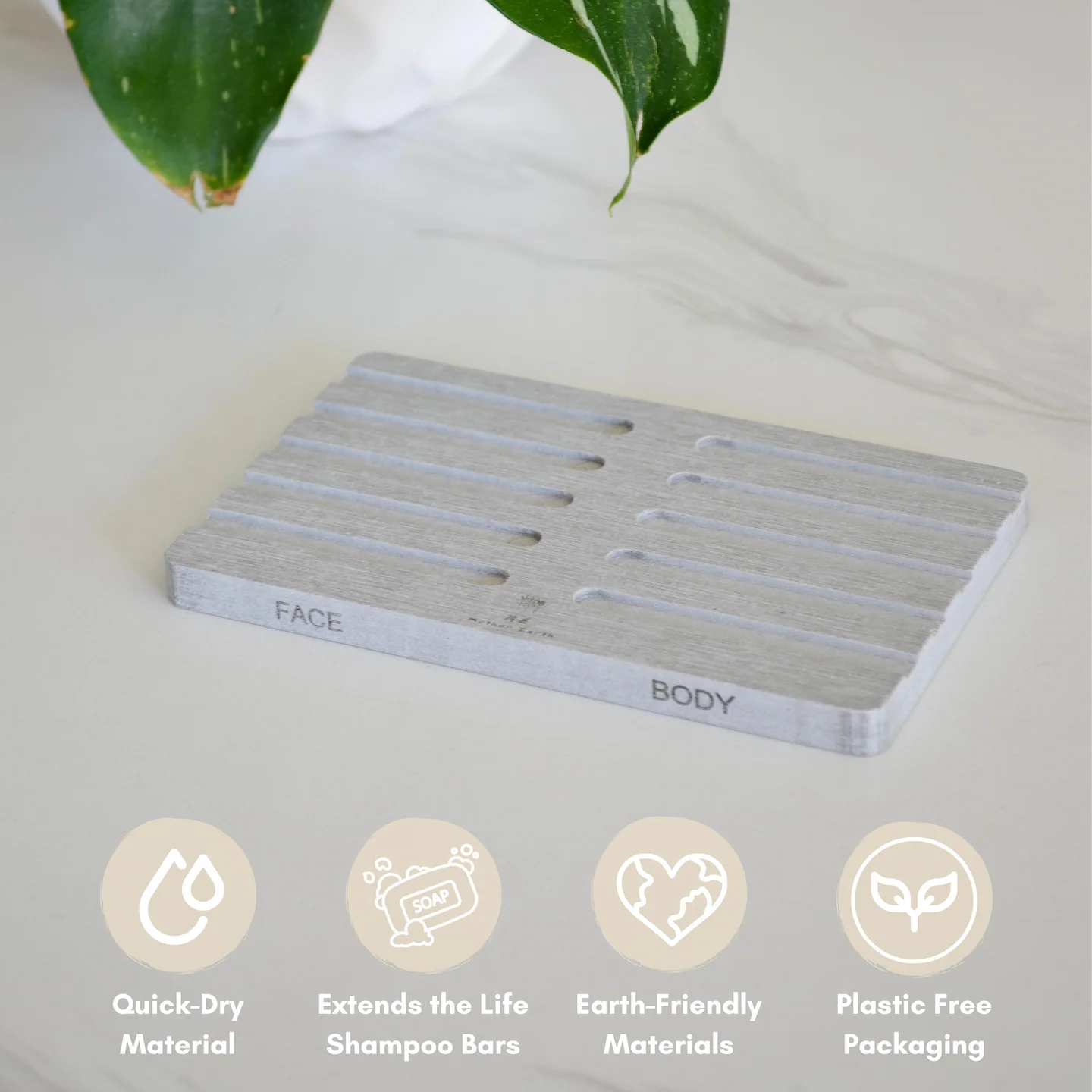 Quick-Dry Diatomite Soap Dish, Face + Body - Image 2