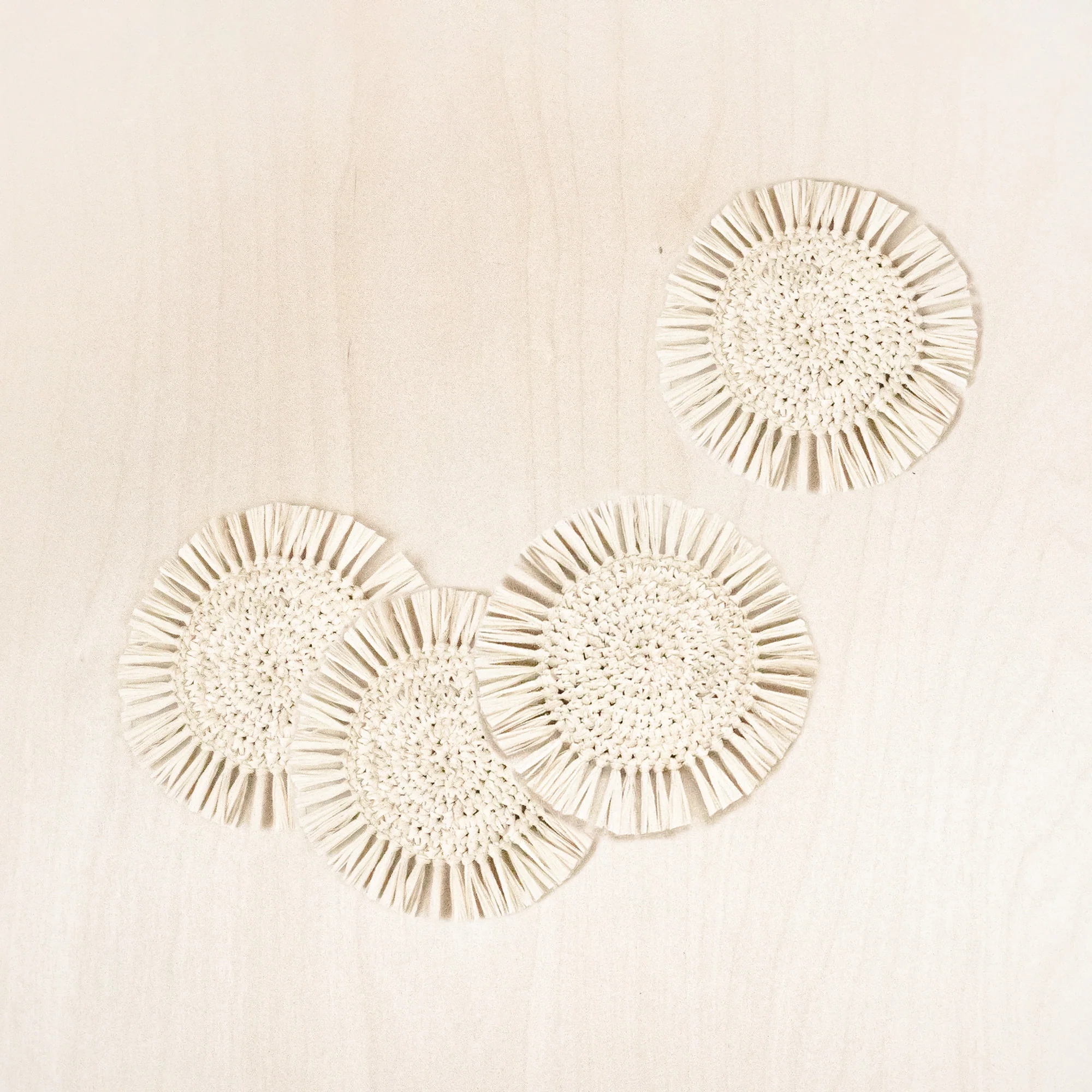 Raffia Fringe Coasters, set of 4 - Image 2