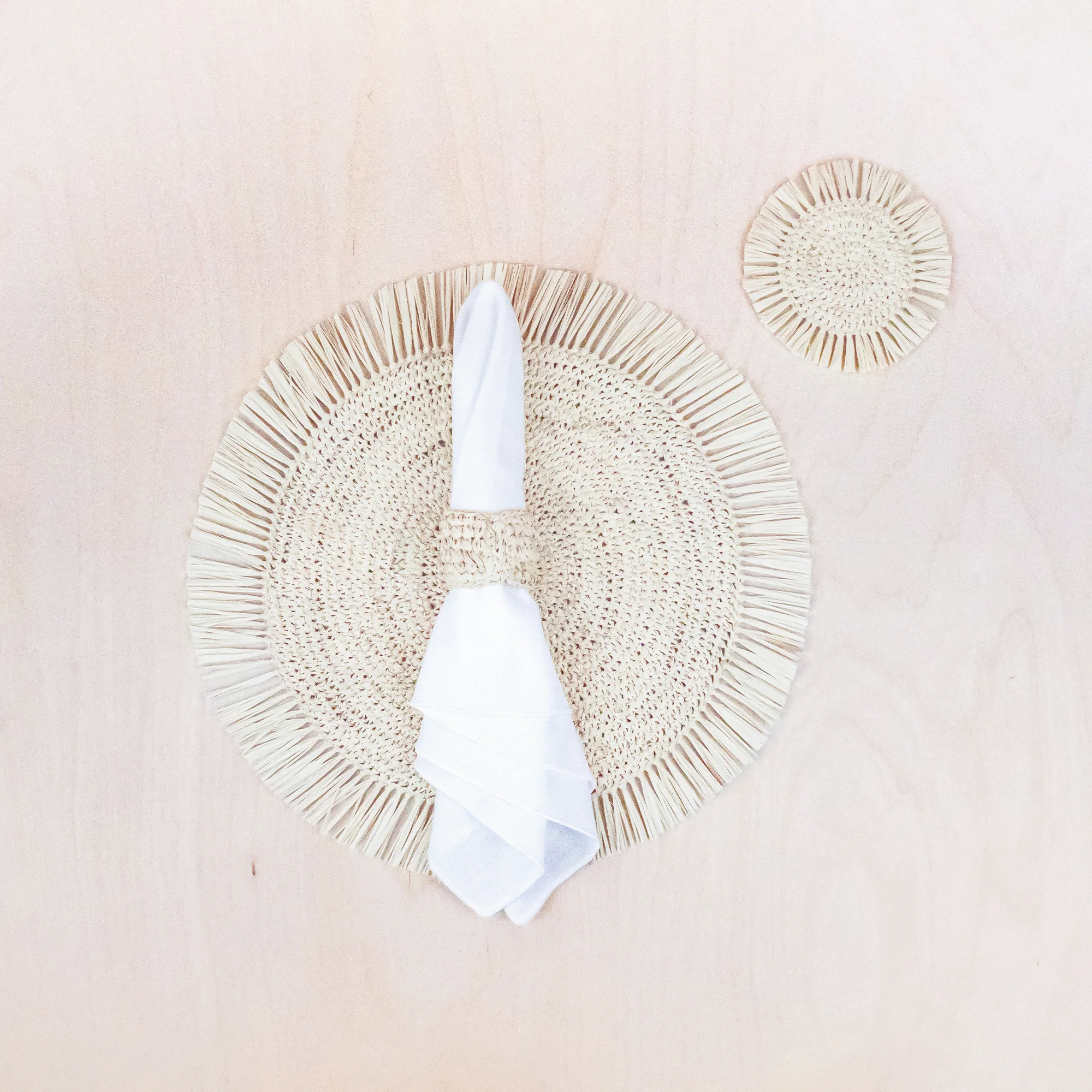 Raffia Fringe Placemats, set of 2 - Image 2