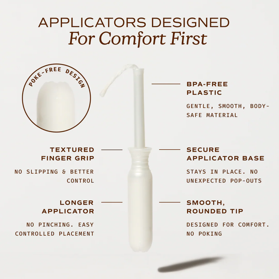 Tampons with Applicator – 100% Organic Cotton, Unscented - Image 4