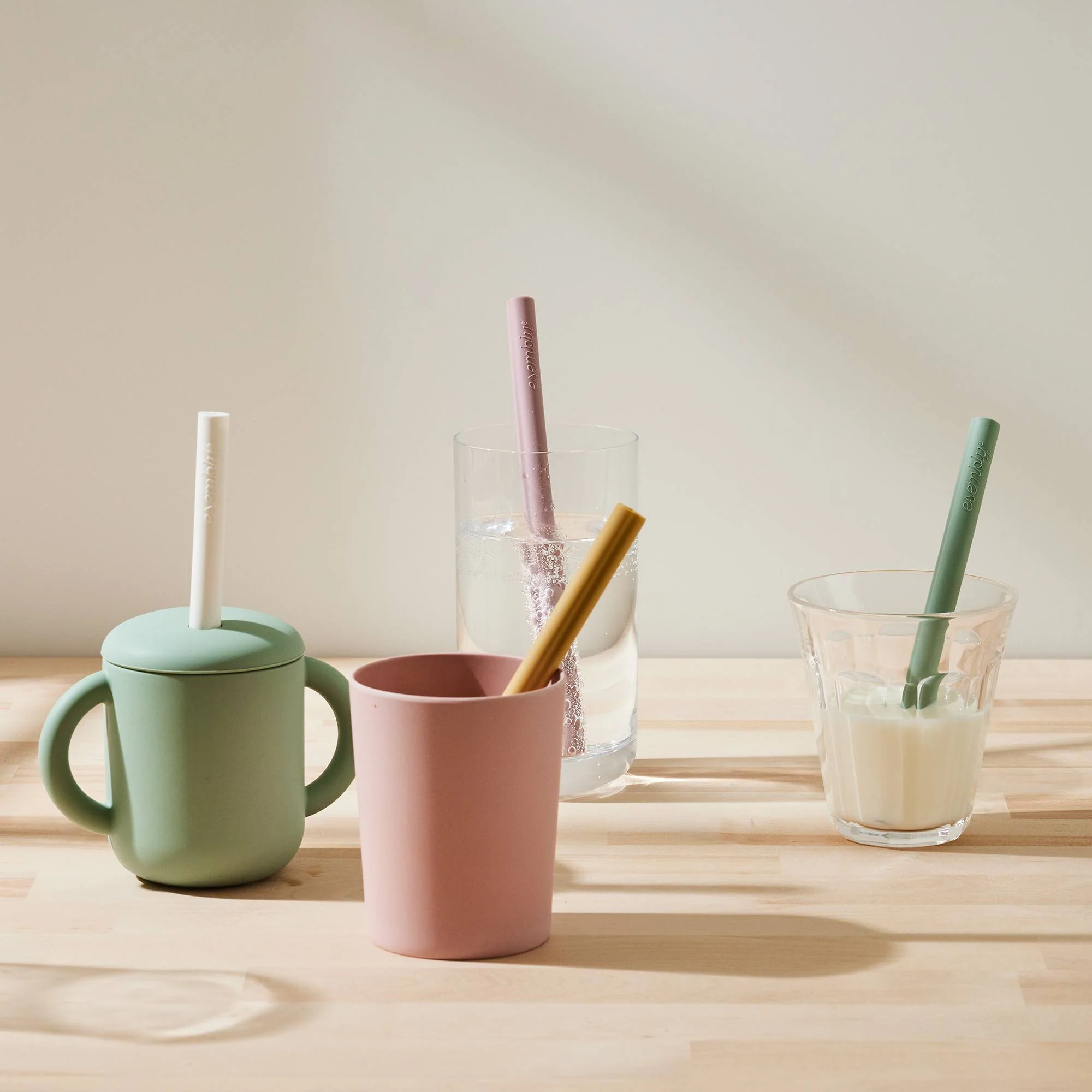 Reusable Silicone Sipper Straws with Storage Pouch made from Upcycled Materials - Image 4