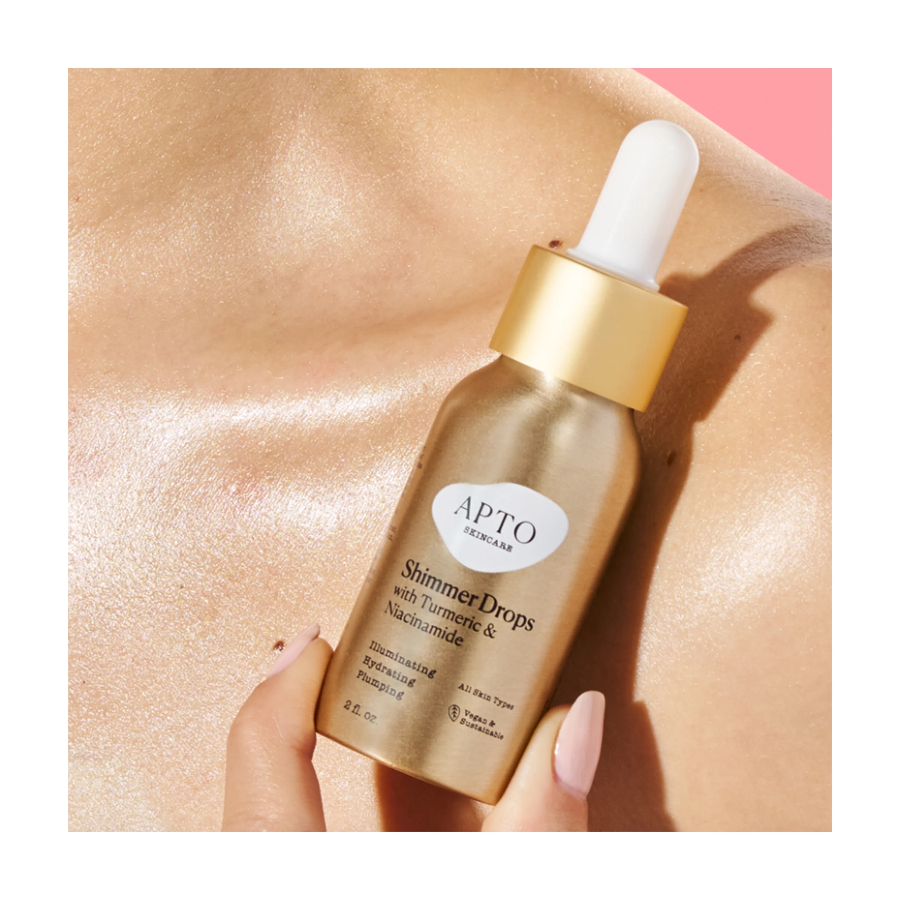 Shimmer Drops with Turmeric & Niacinamide, Glow Serum - Image 2