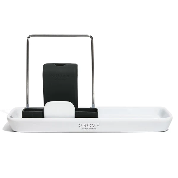 Sink Caddy & Modern Stoneware Tray Set