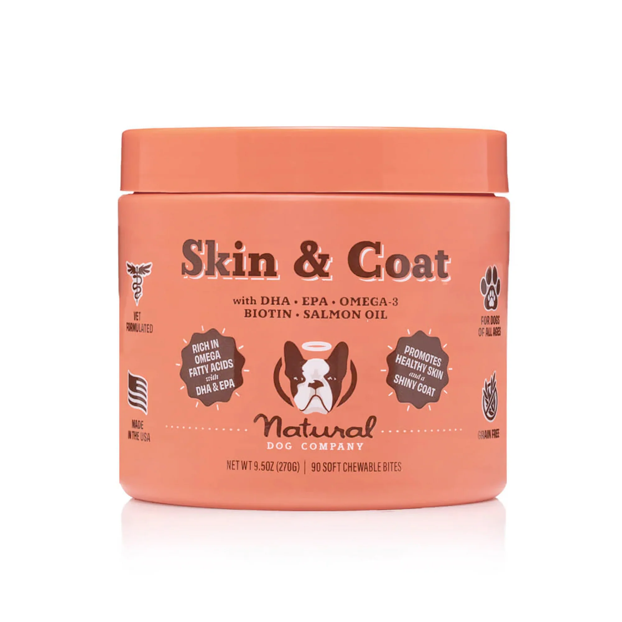 Skin & Coat Supplement for Dogs, Soft Chews