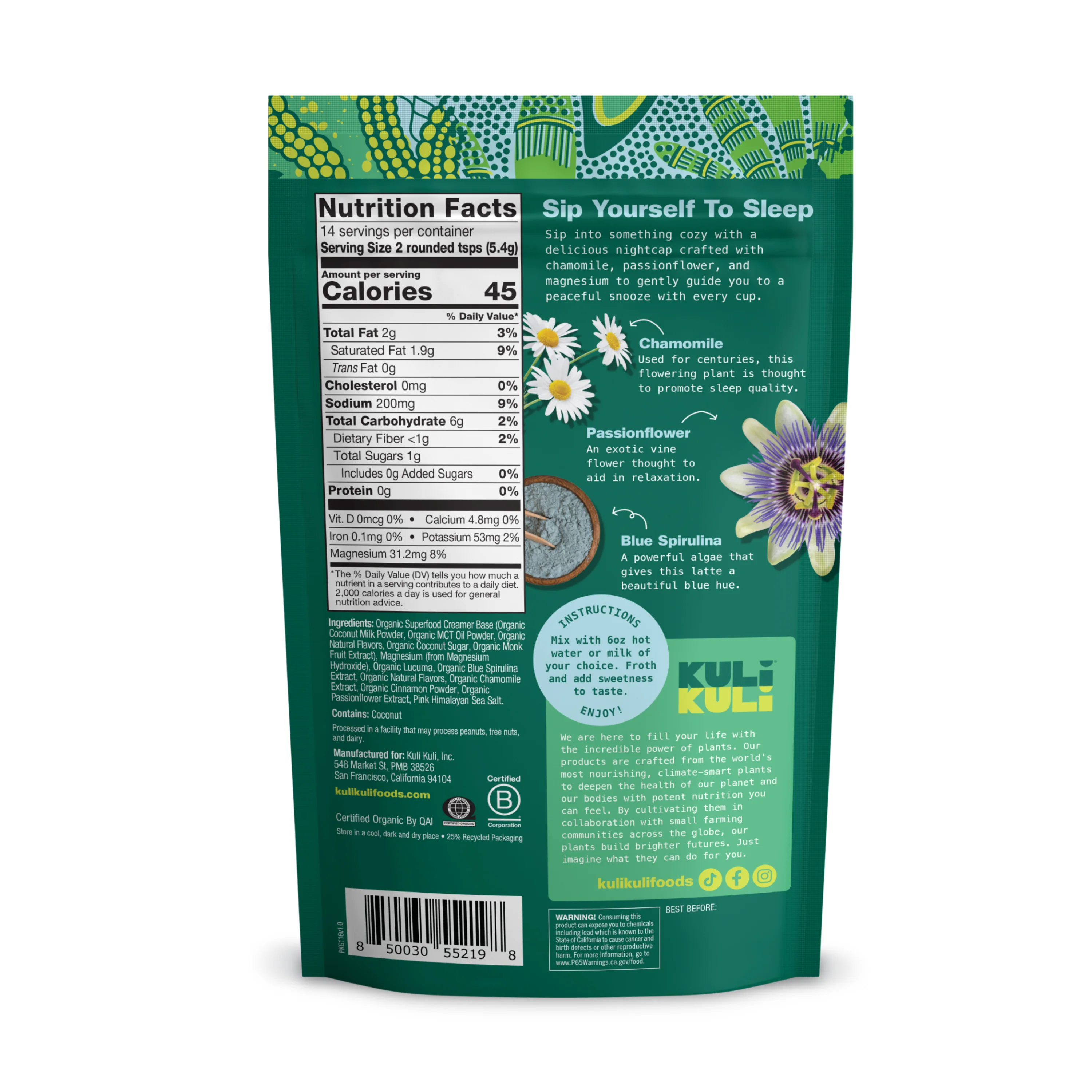 Sleeptime Organic Superfood Latte - Image 2