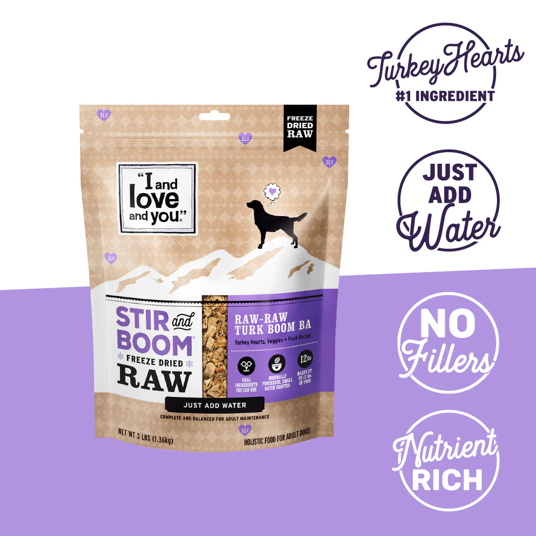 Stir and Boom Raw Raw Turk Boom Ba Dinner Grain-Free Dehydrated Dog Food - Image 3