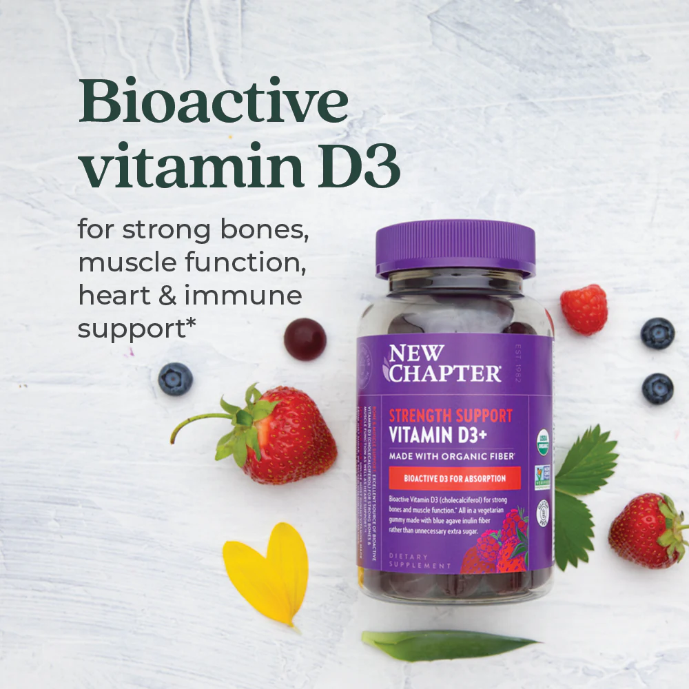 Strength Support Vitamin D3+ Gummies, Mixed Berry Flavored - Image 7