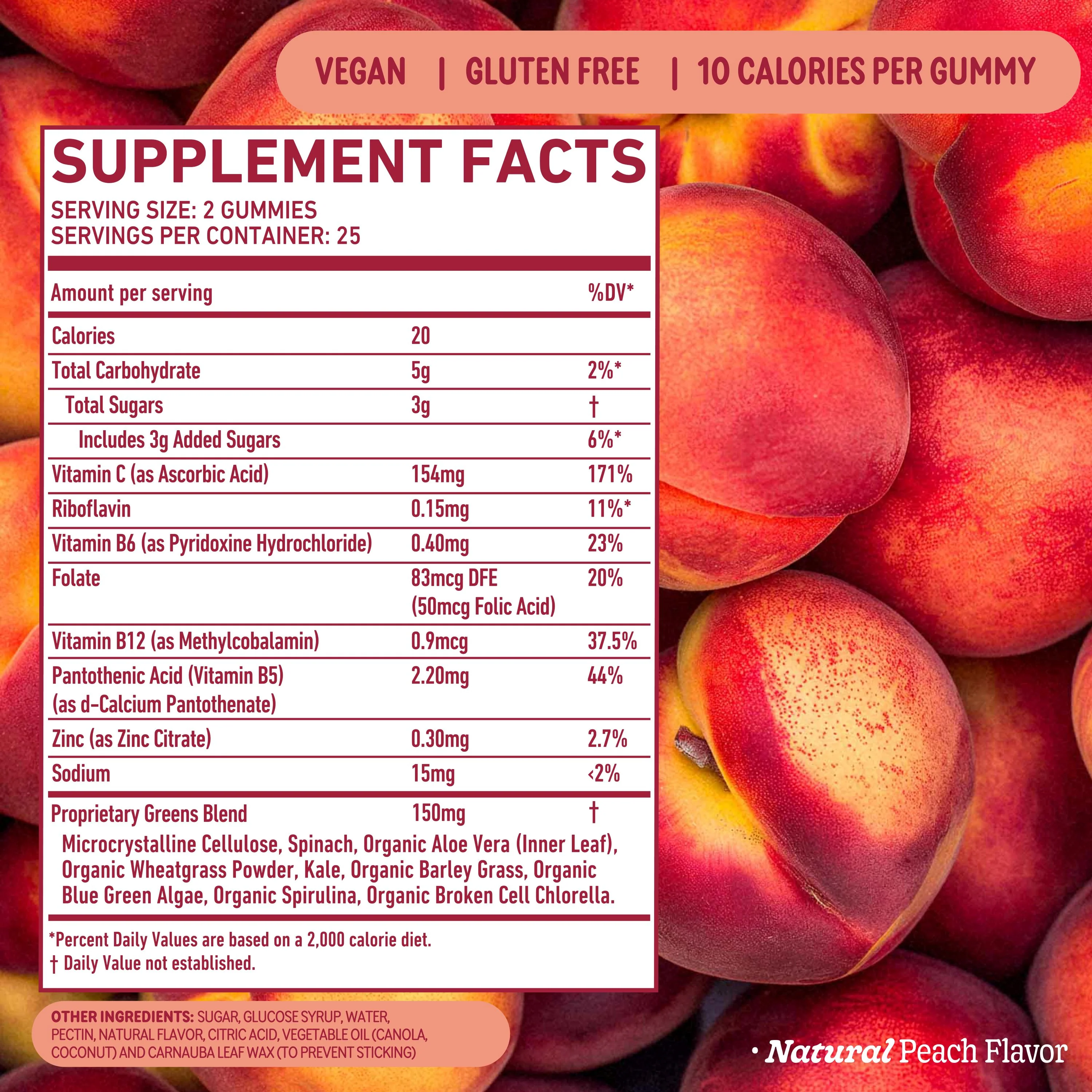 Super Greens Gummies - Peach - Image 4