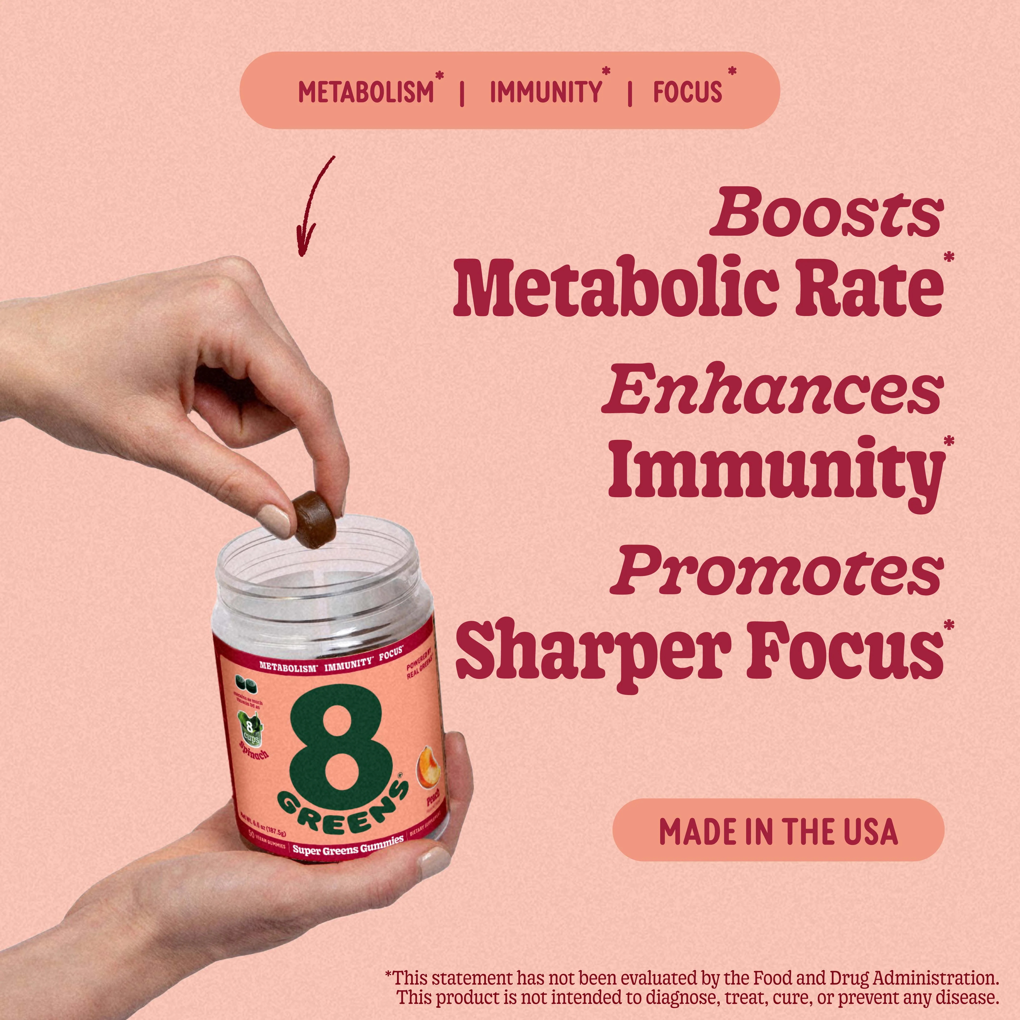 Super Greens Gummies - Peach - Image 5