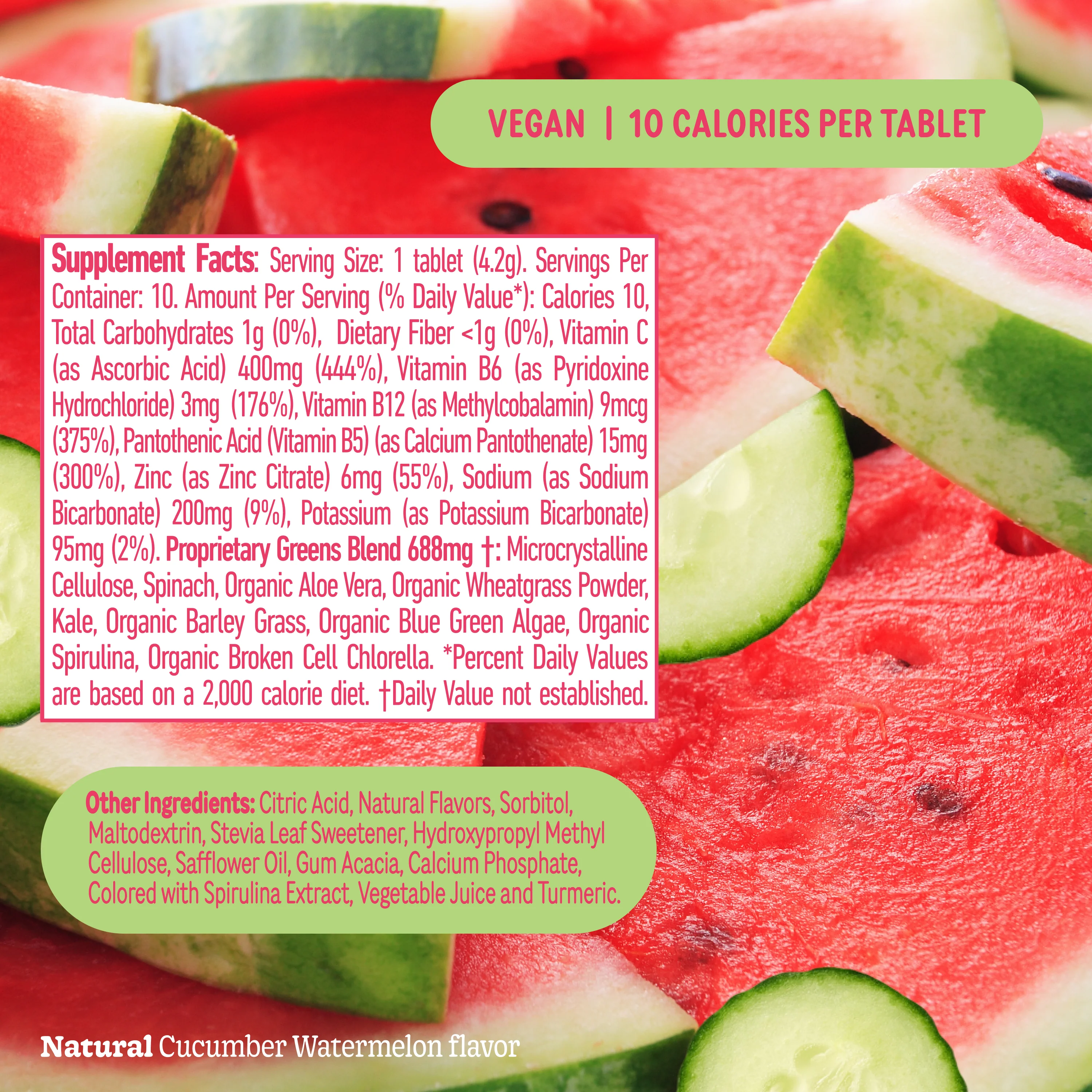 Super Greens Tablet - Cucumber Watermelon (VIP) - Image 5