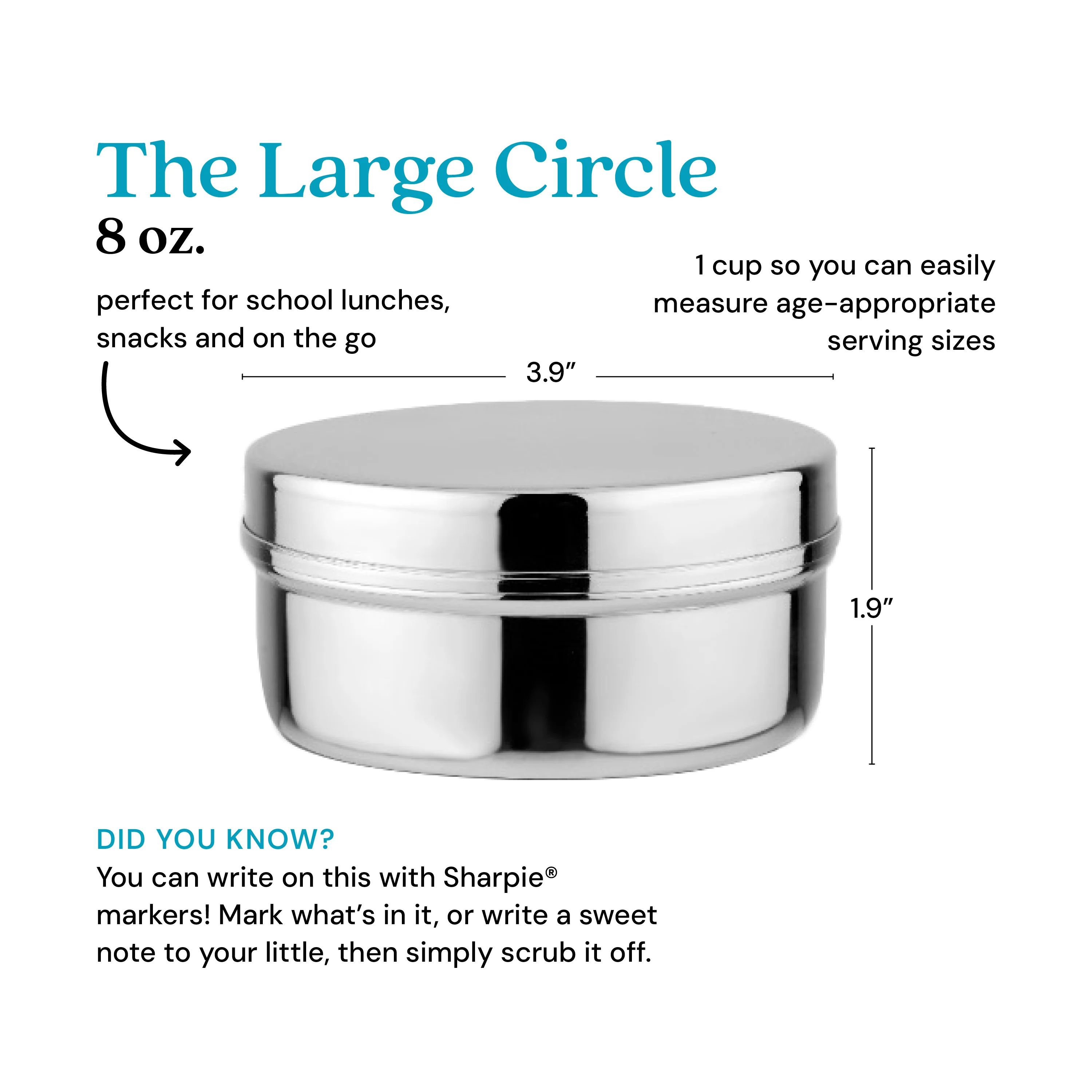 The Large Circle - Stainless Steel Food Storage Container - Image 7