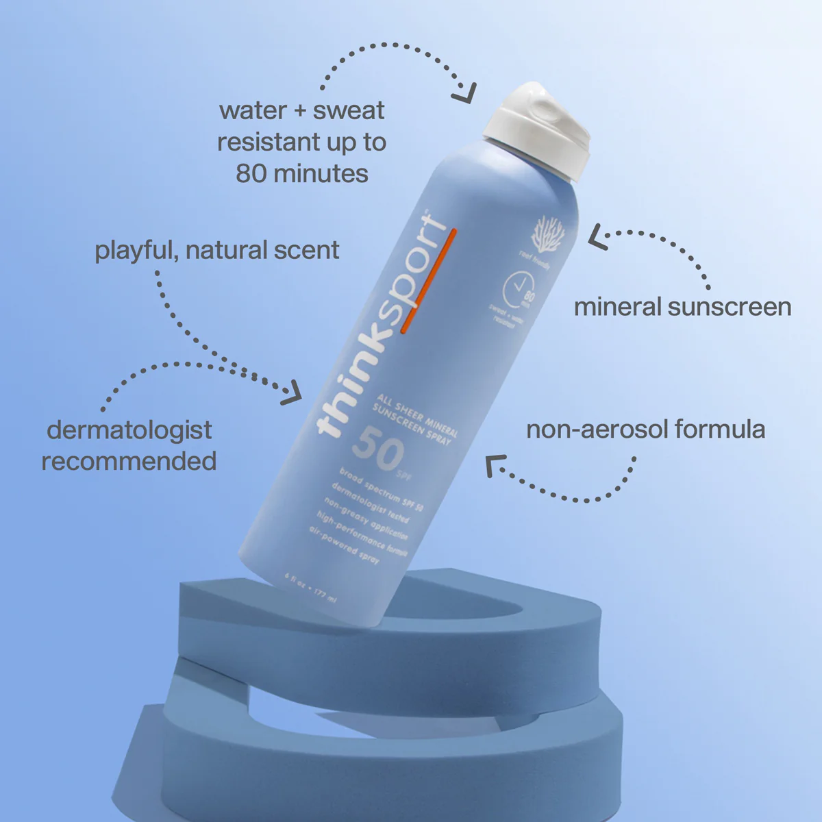thinksport SPF 50 All Sheer Mineral Sunscreen Spray - Image 2