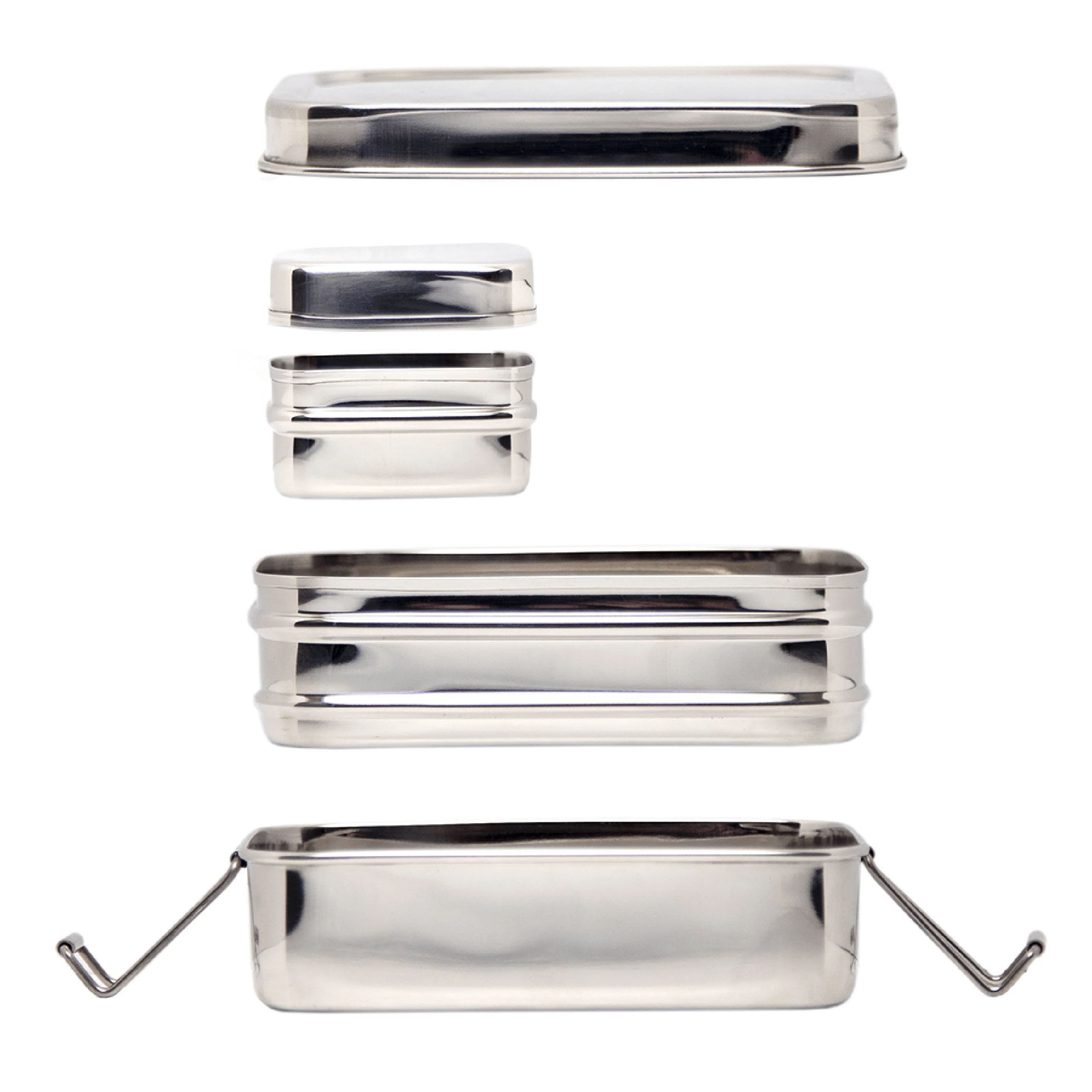 Three-in-One Classic Stainless Steel Lunch Box Set - Image 12