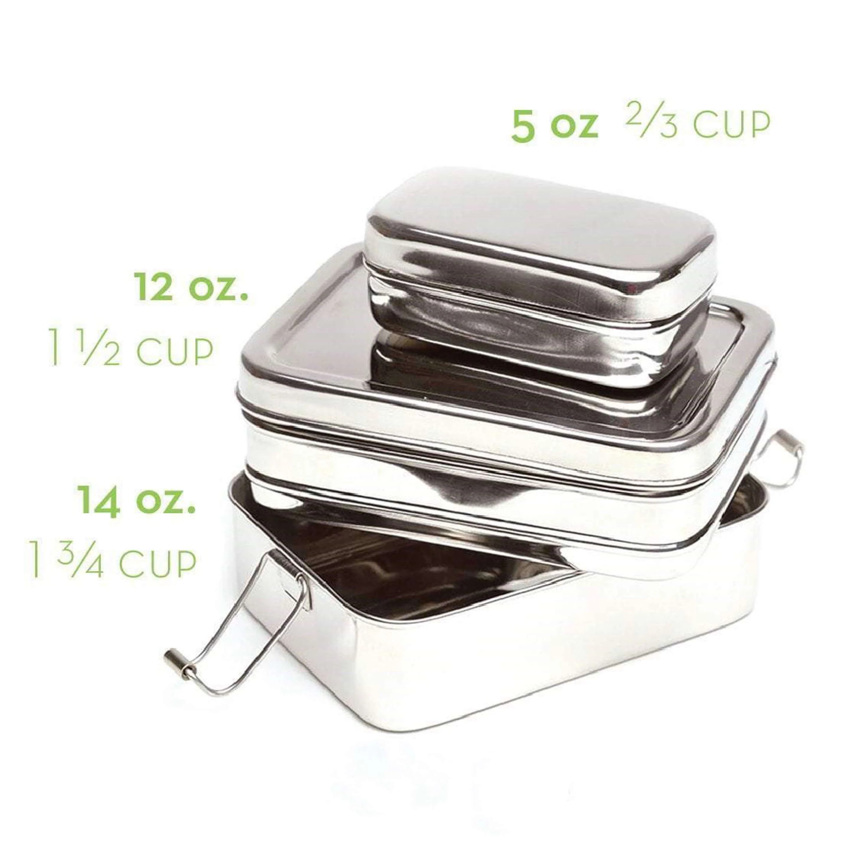 Three-in-One Classic Stainless Steel Lunch Box Set - Image 2
