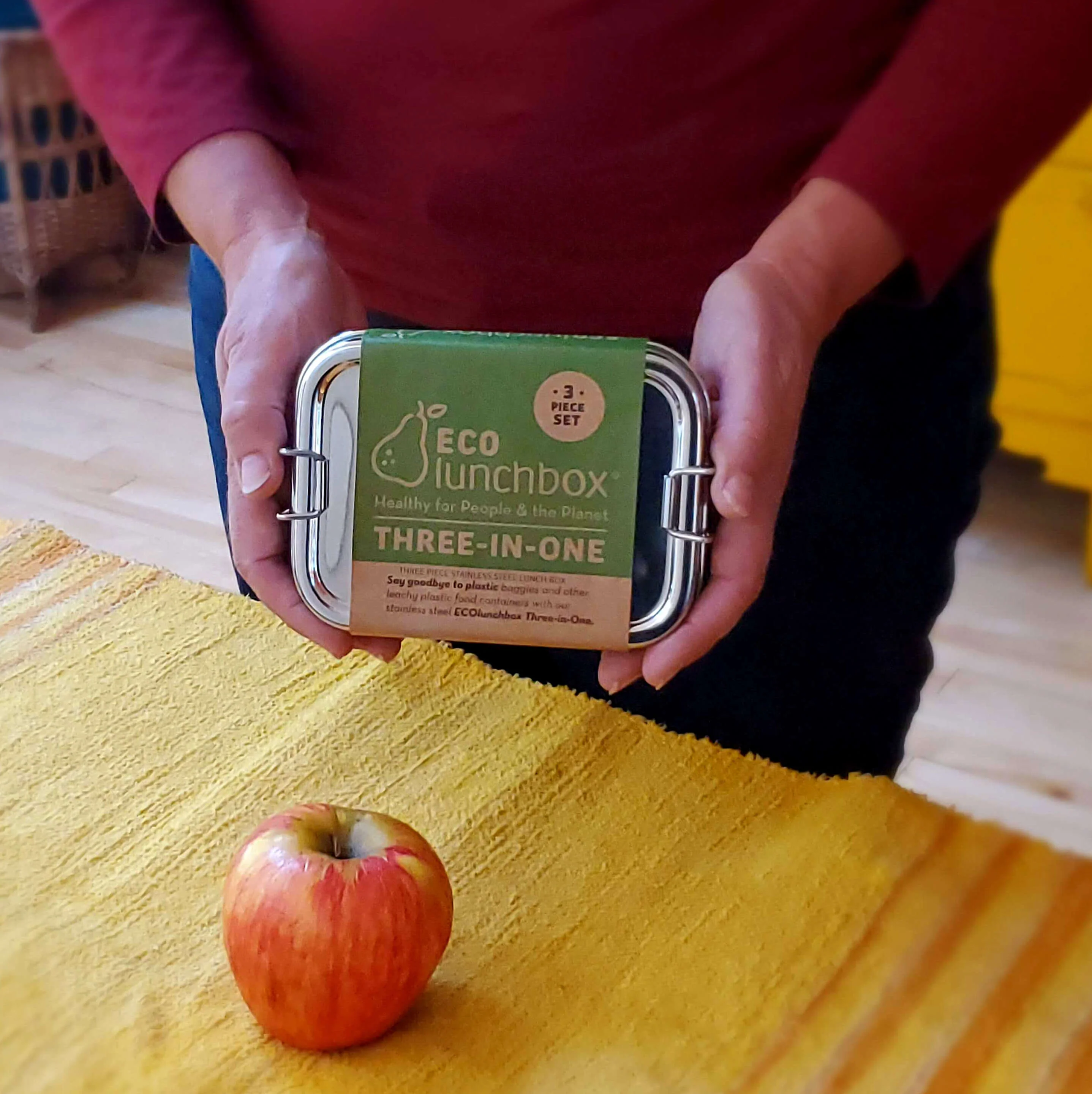 Three-in-One Classic Stainless Steel Lunch Box Set - Image 3