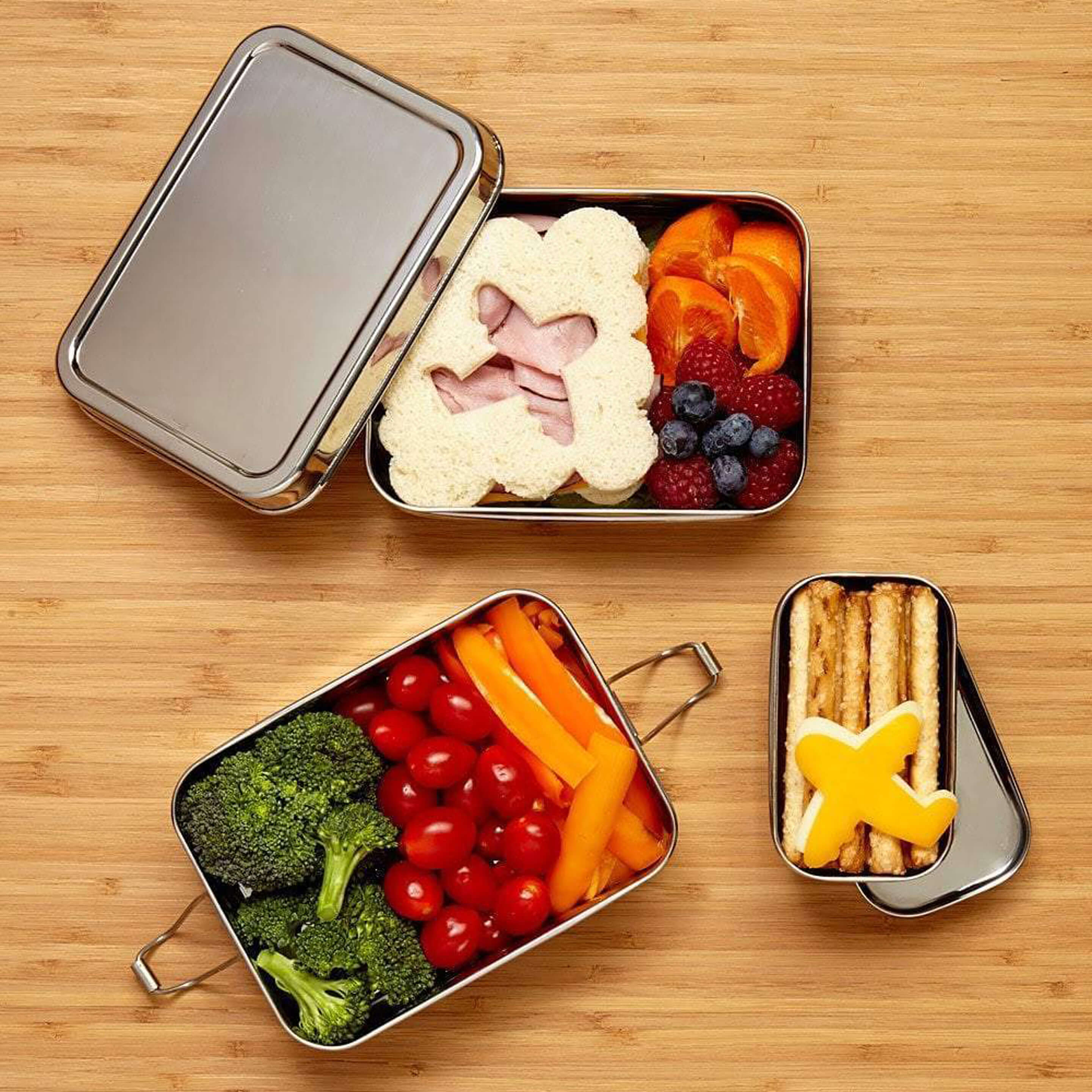 Three-in-One Classic Stainless Steel Lunch Box Set - Image 4