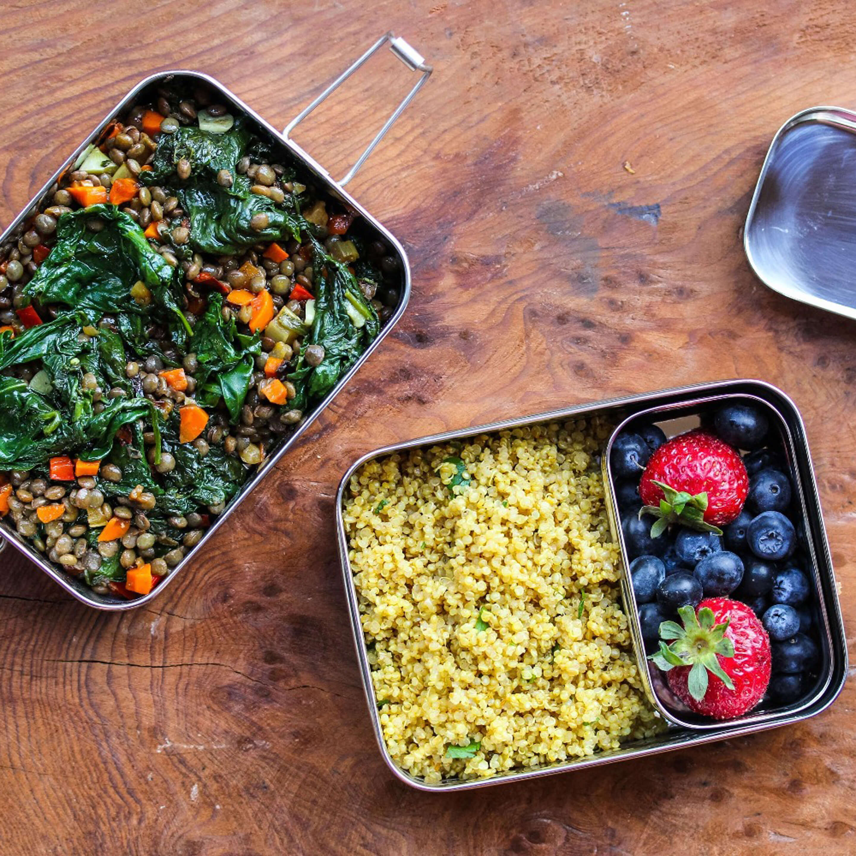Three-in-One Classic Stainless Steel Lunch Box Set - Image 5