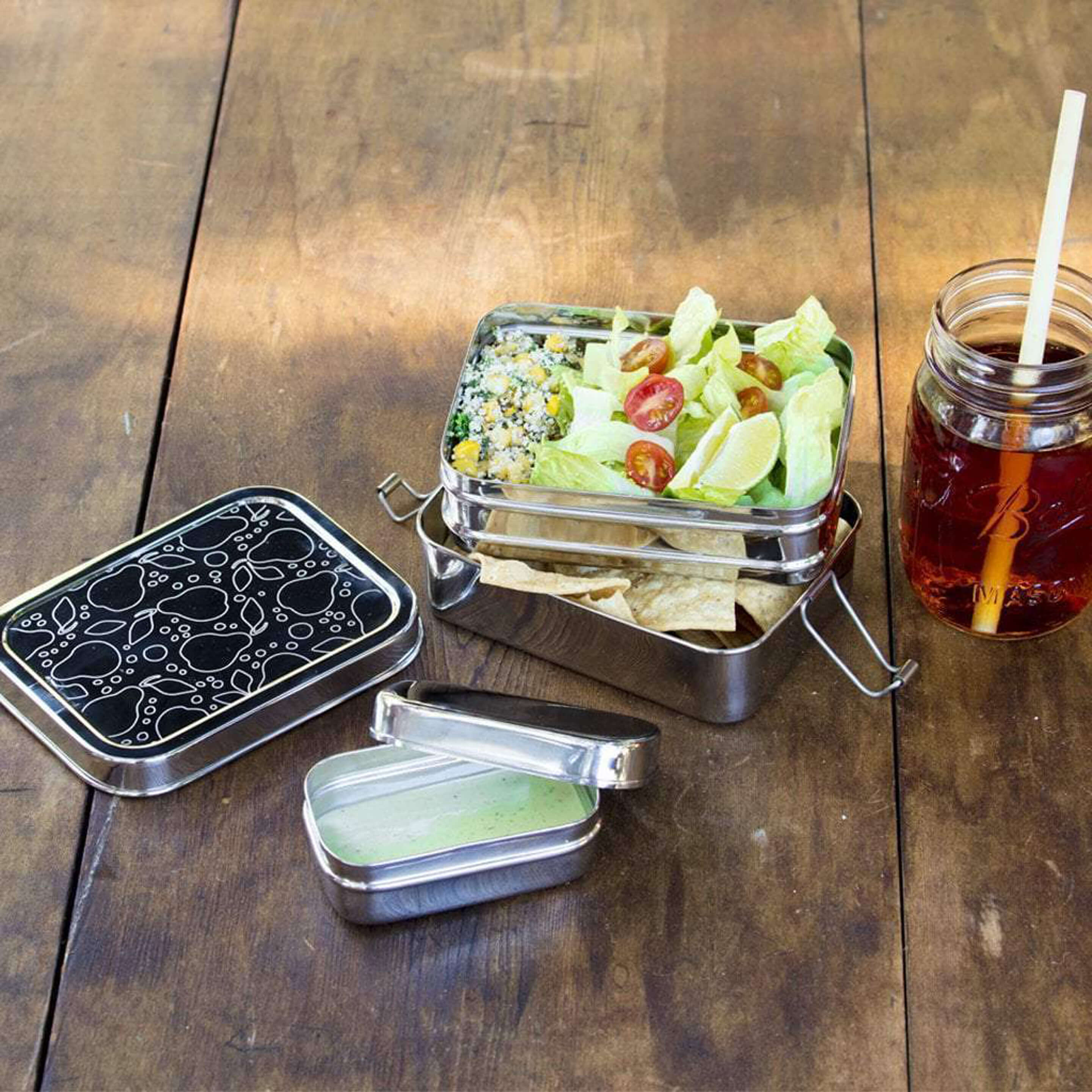 Three-in-One Classic Stainless Steel Lunch Box Set - Image 6
