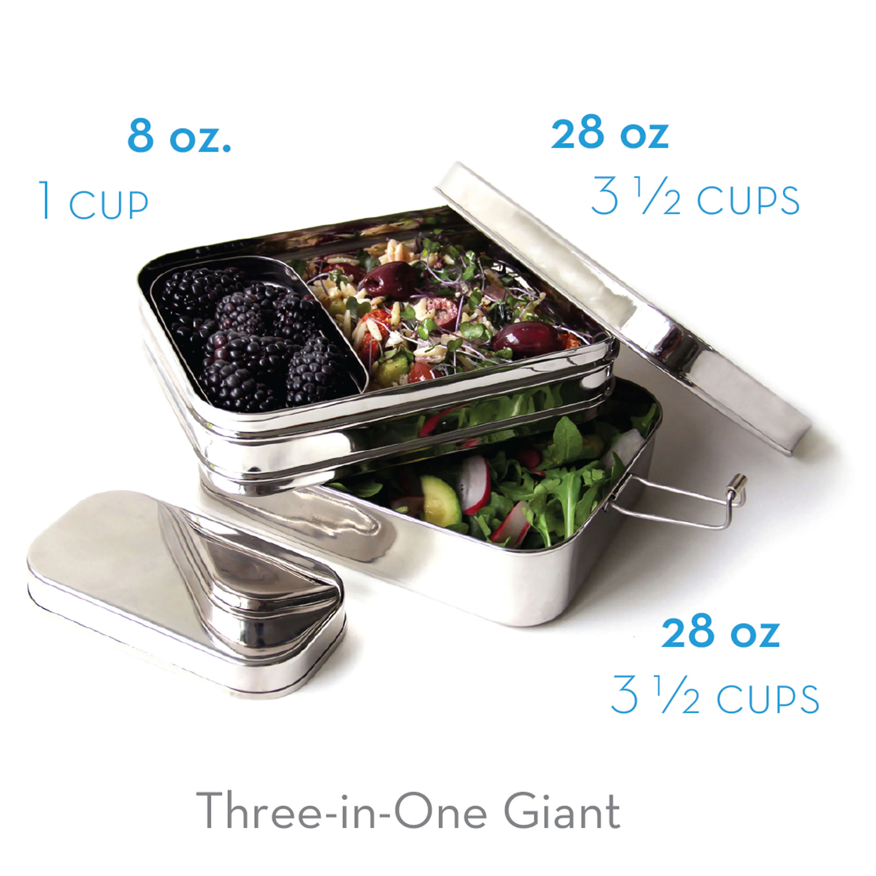 Three-in-One Giant Stainless Steel Lunch Box - Image 6