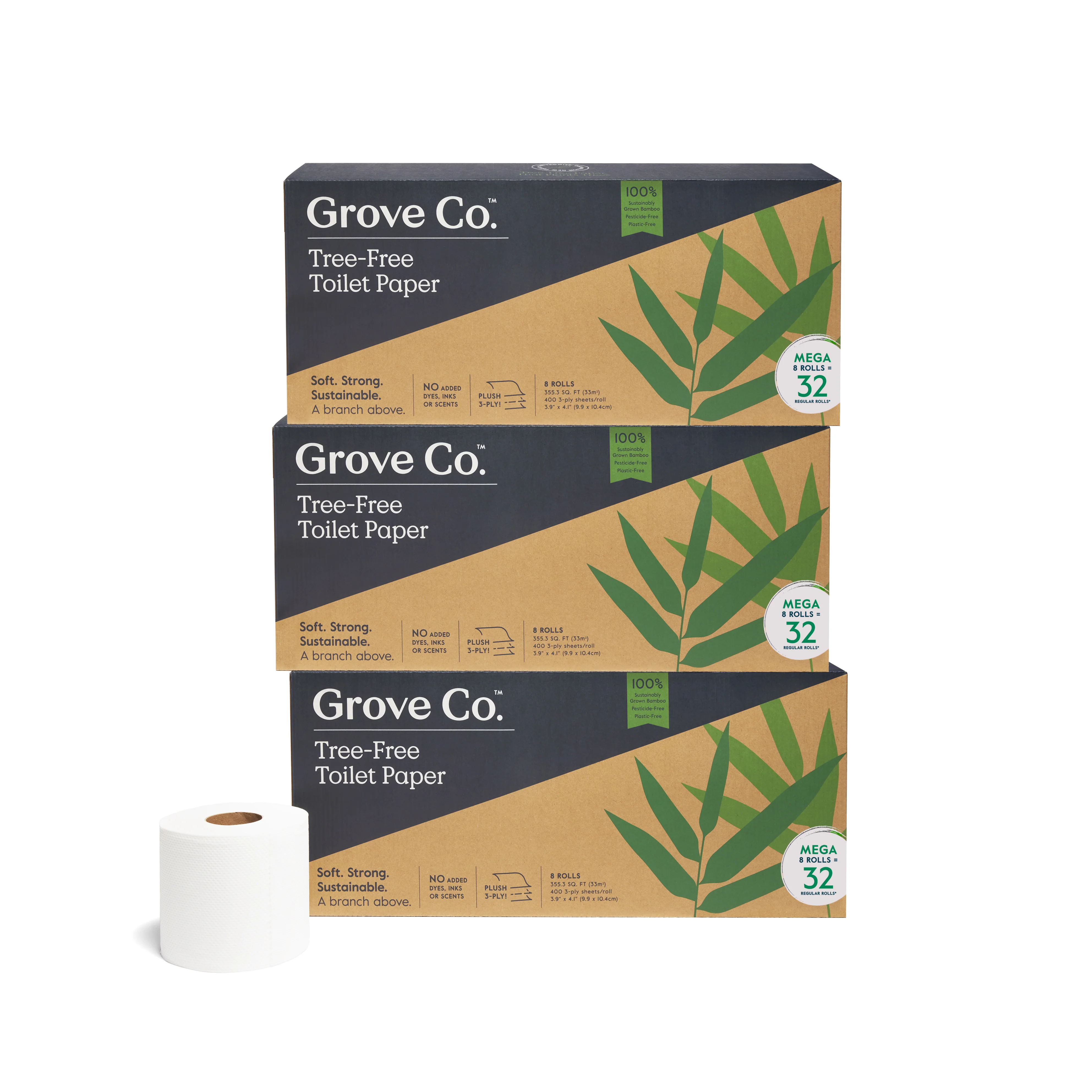3-Ply Bamboo Toilet Paper (400 sheets per roll) - Image 2