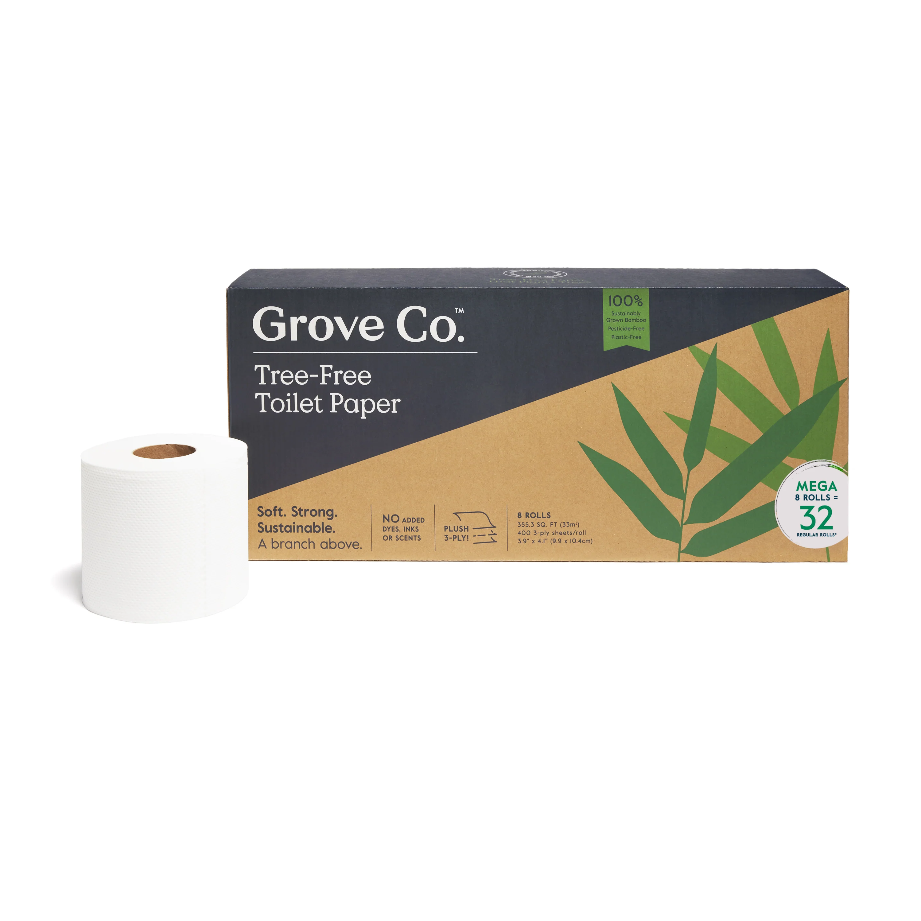 3-Ply Bamboo Toilet Paper (400 sheets per roll) - Image 3