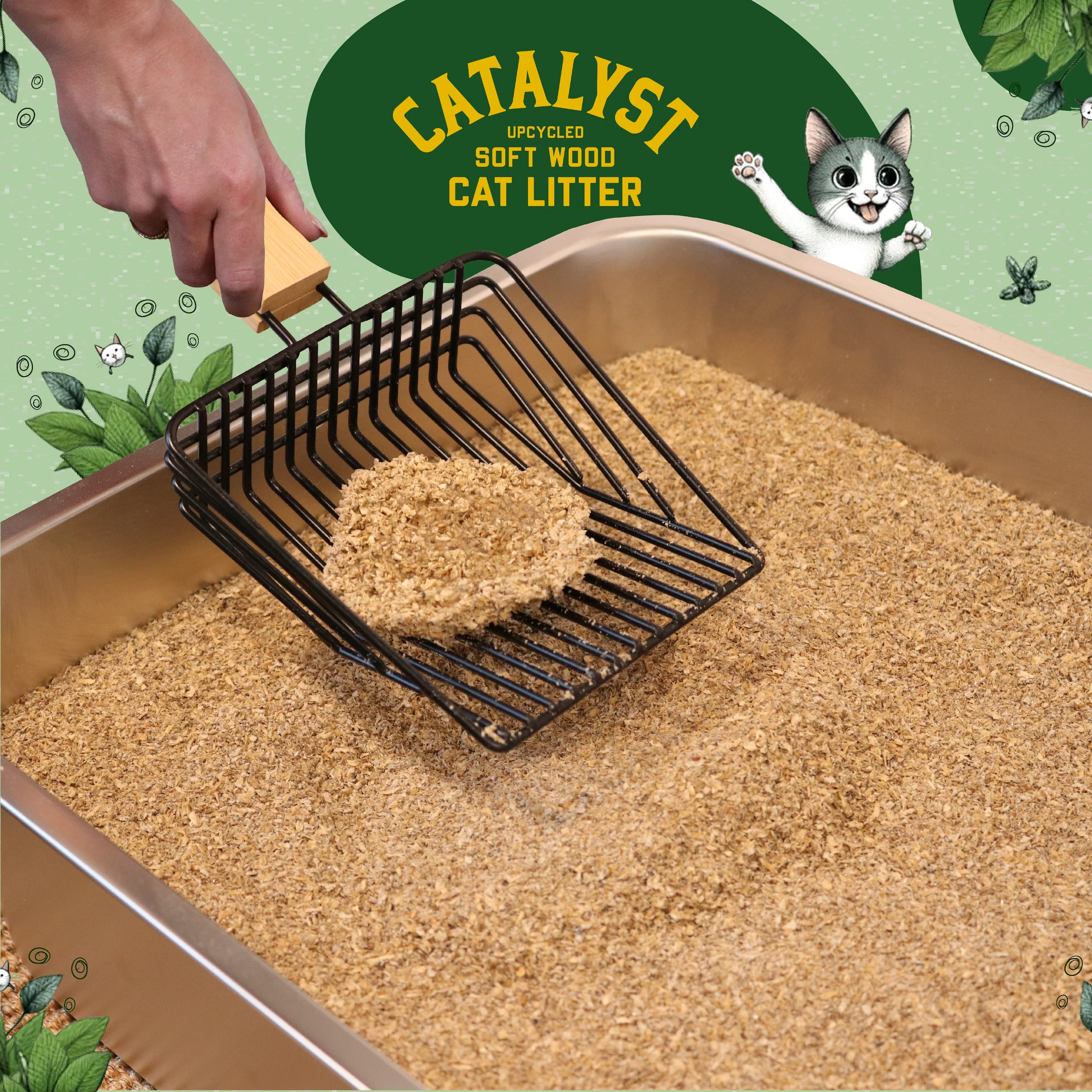Upcycled Natural Pine Clumping Cat Litter, Unscented - Image 3