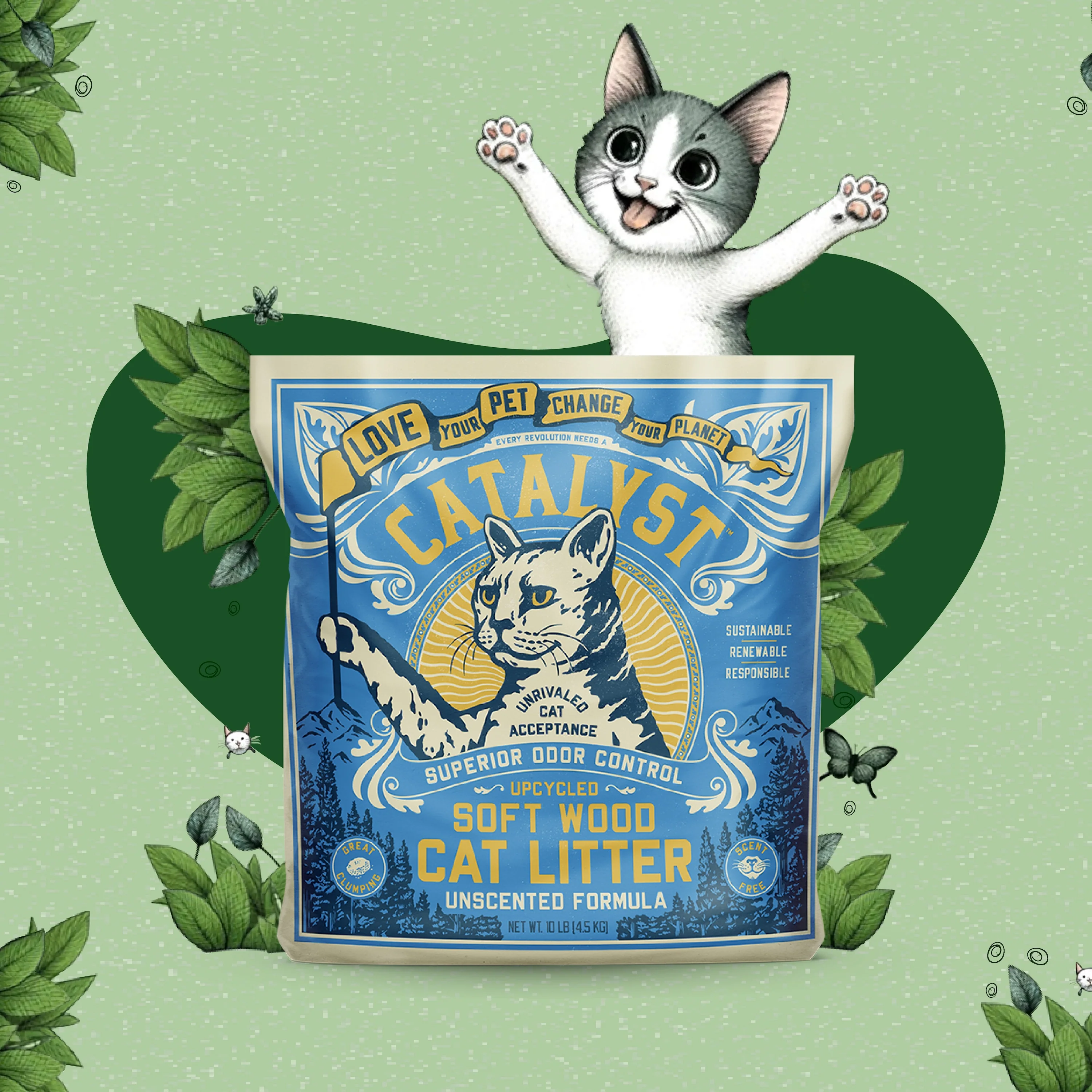 Upcycled Natural Pine Clumping Cat Litter, Unscented - Image 9