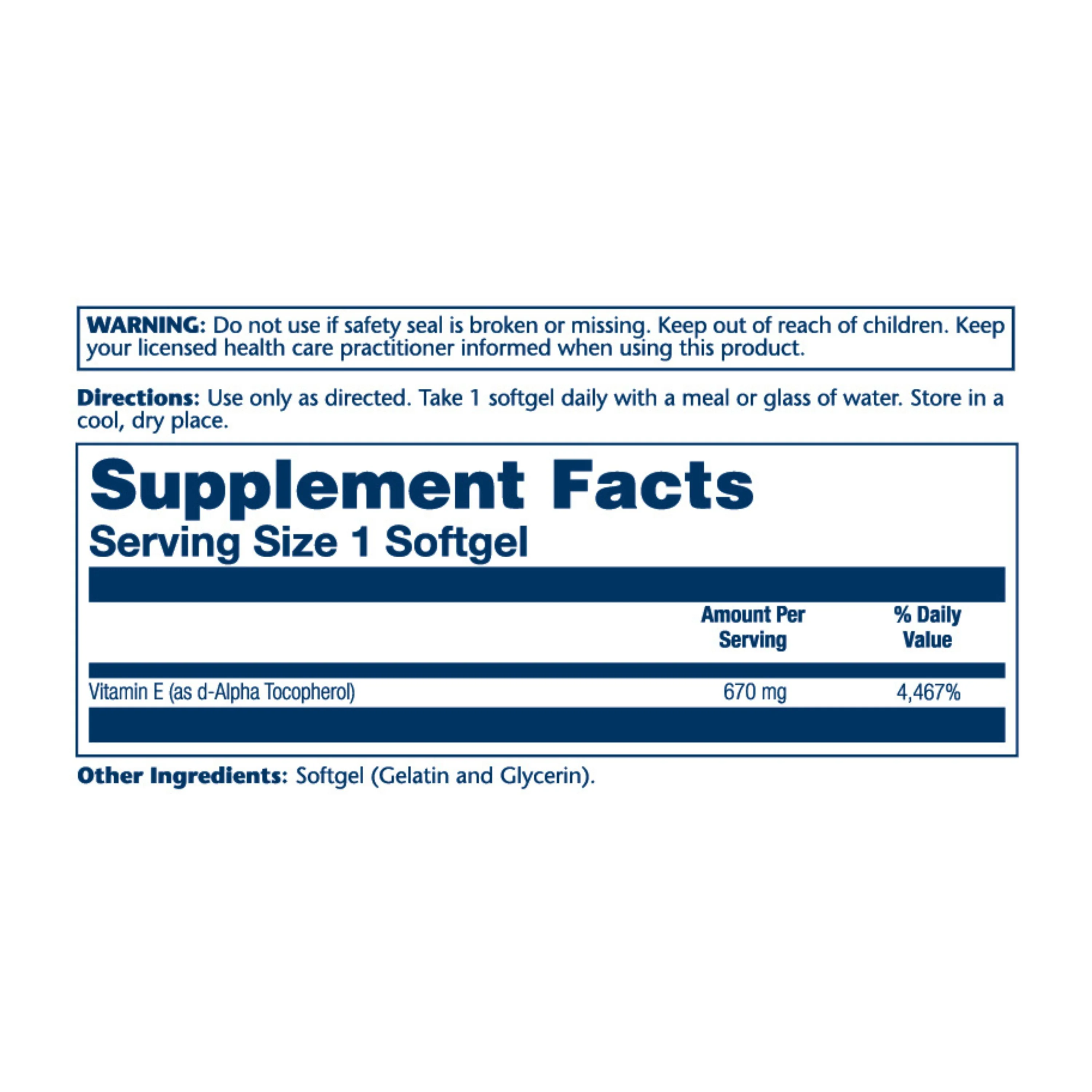 Vitamin E High Potency Natural Source Softgel - Image 2