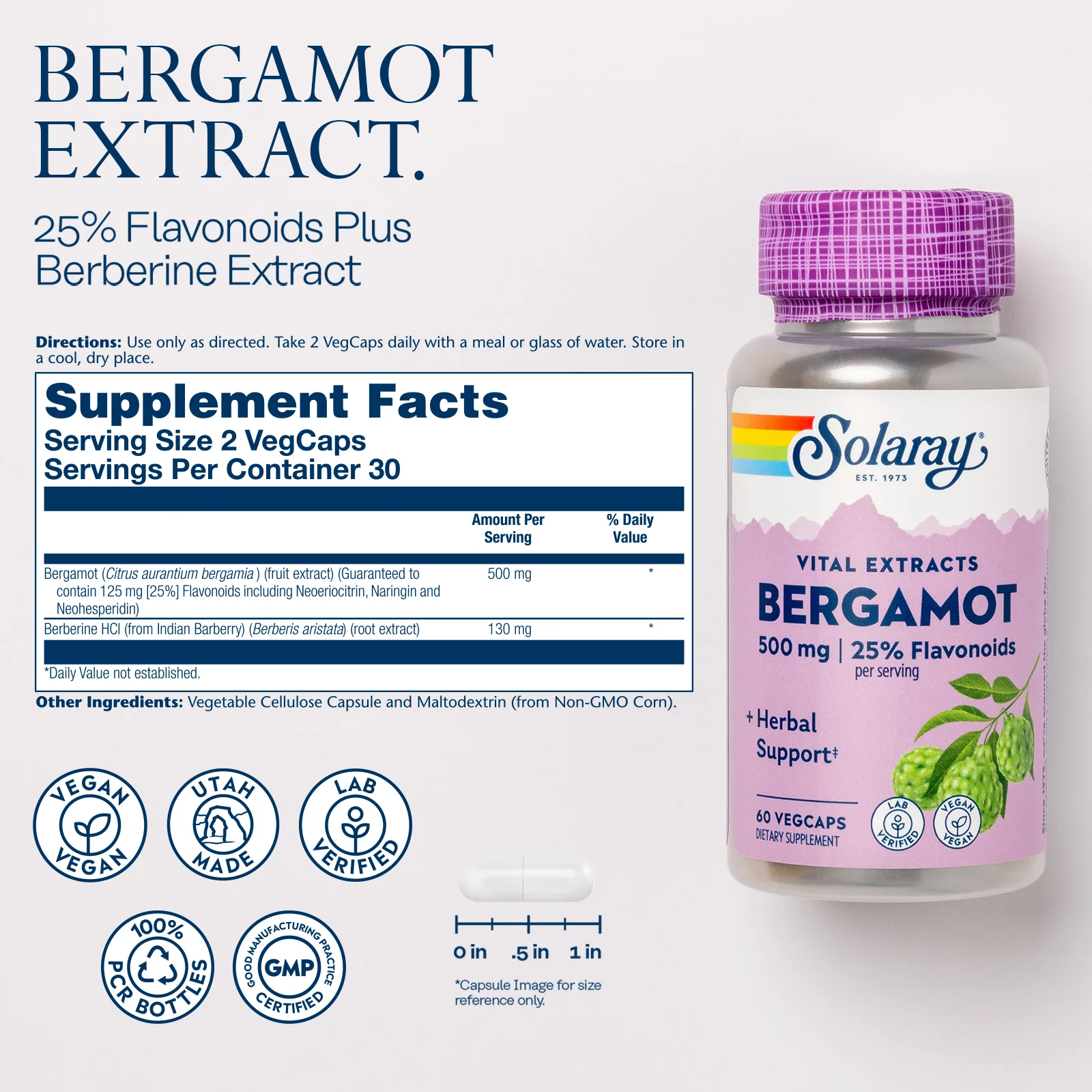 Vital Extracts Bergamot, 500 mg - Image 3