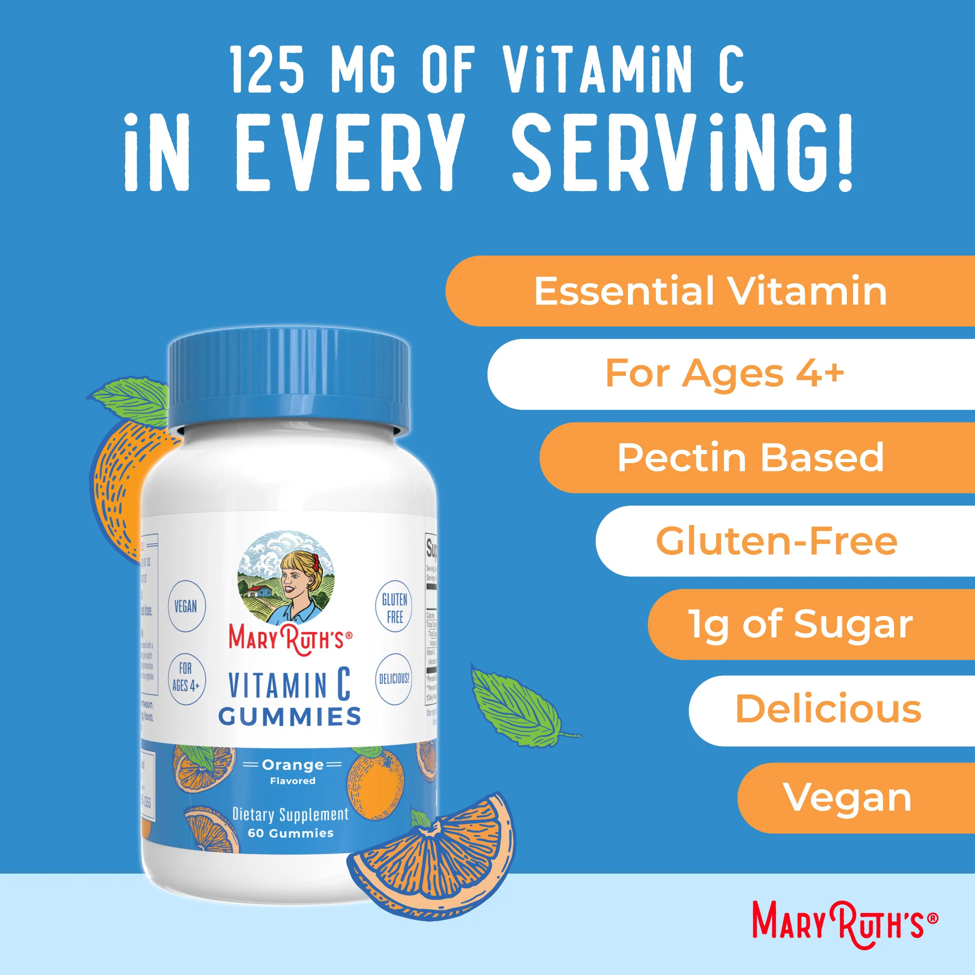 Vitamin C Gummies, Orange, 60 ct - Image 4