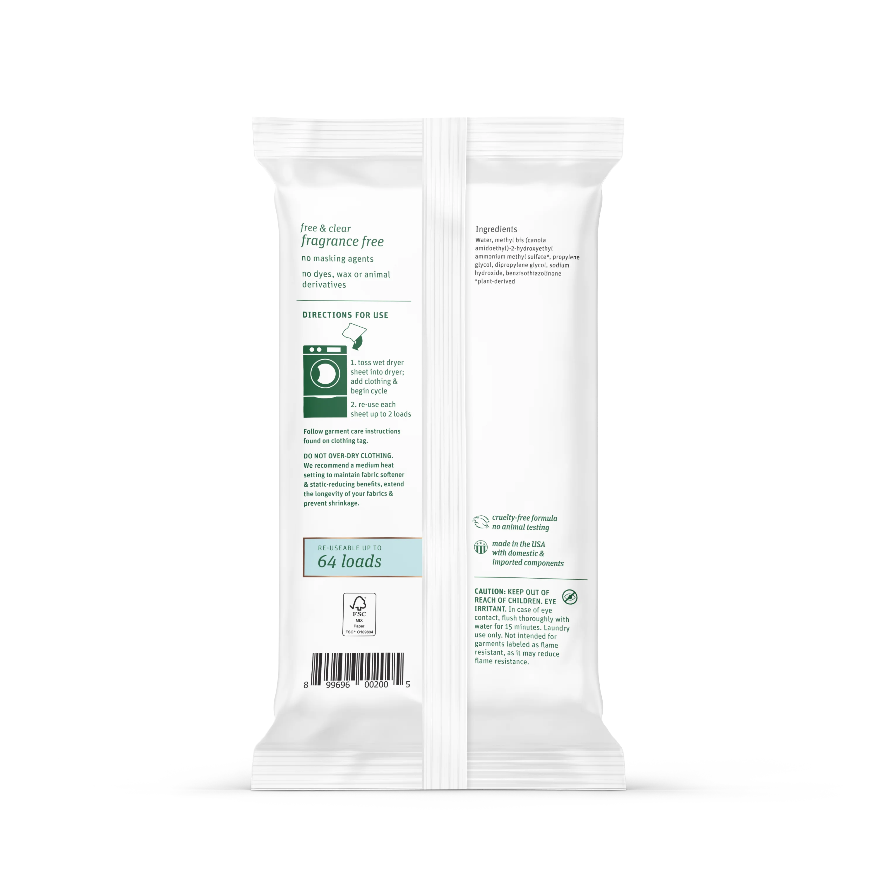 Wet Dryer Sheets - Fragrance Free - Image 2