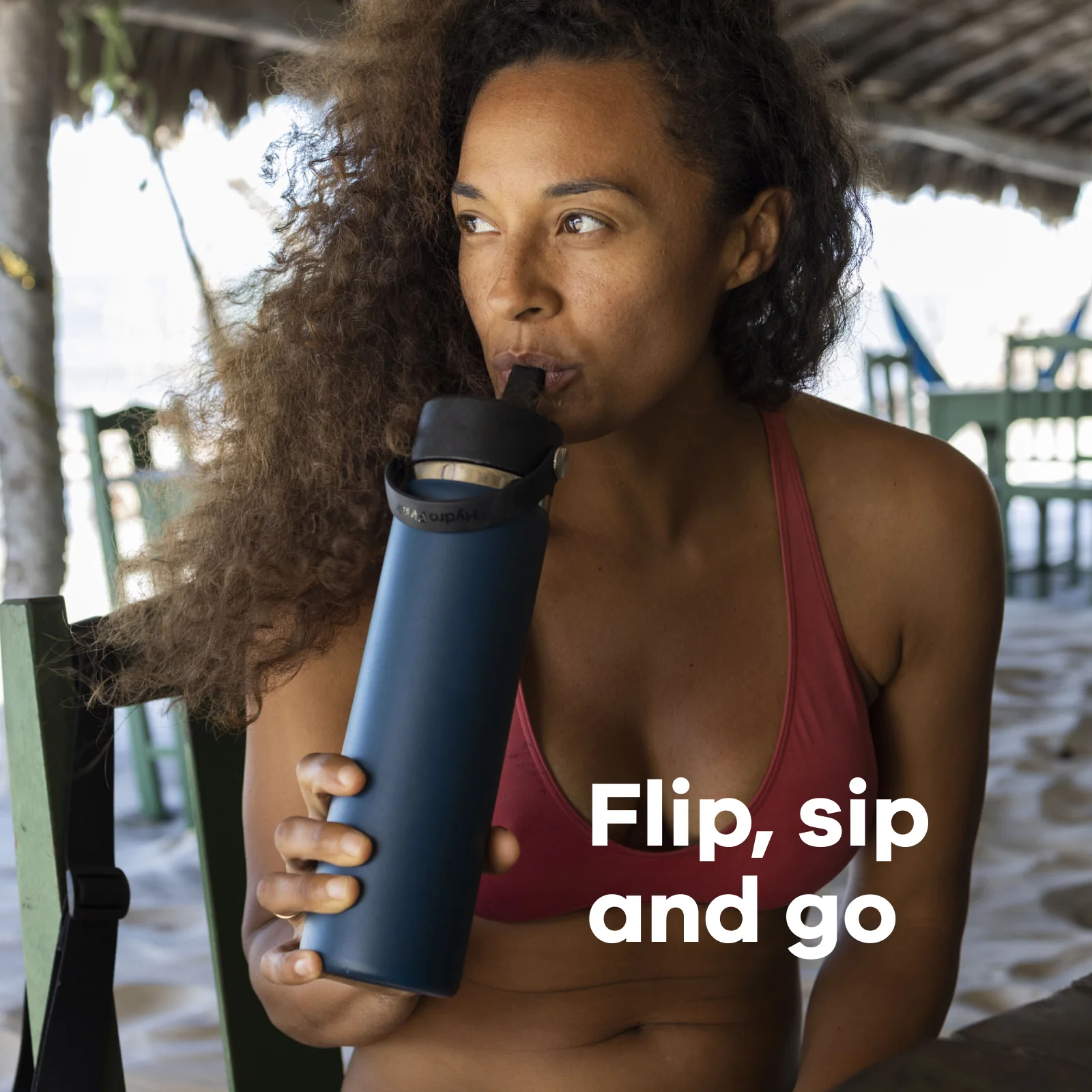 Wide Mouth Bottle with Flex Straw Cap, 40 oz - Image 4