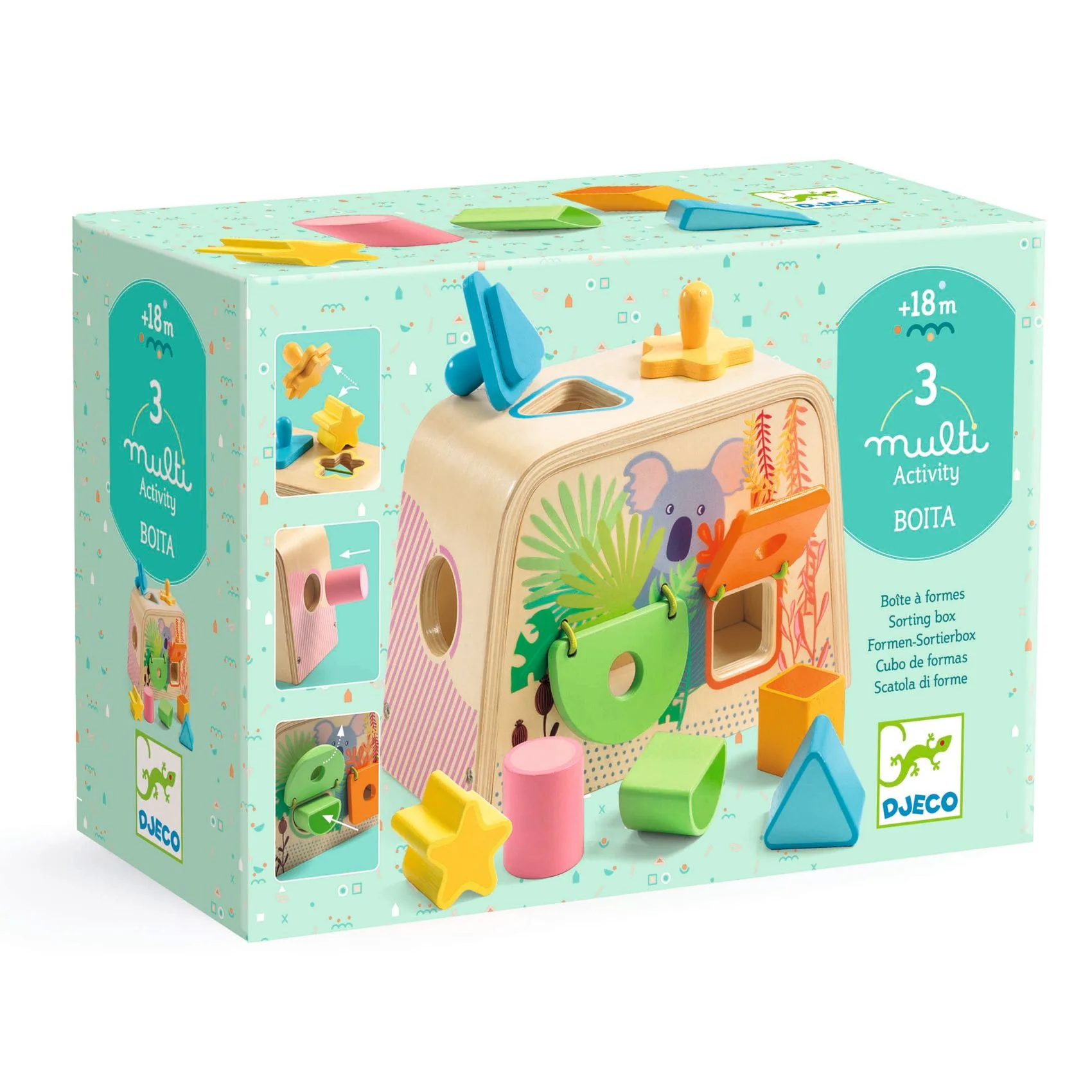 Multi Sensory Wooden Shape Sorter Toy made from FSC® Certified Wood - Image 2