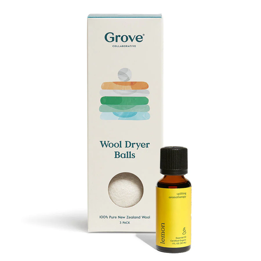 Wool Dryer Balls + Lemon Essential Oil