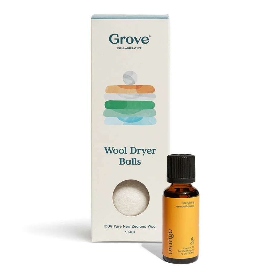Wool Dryer Balls + Orange Essential Oil